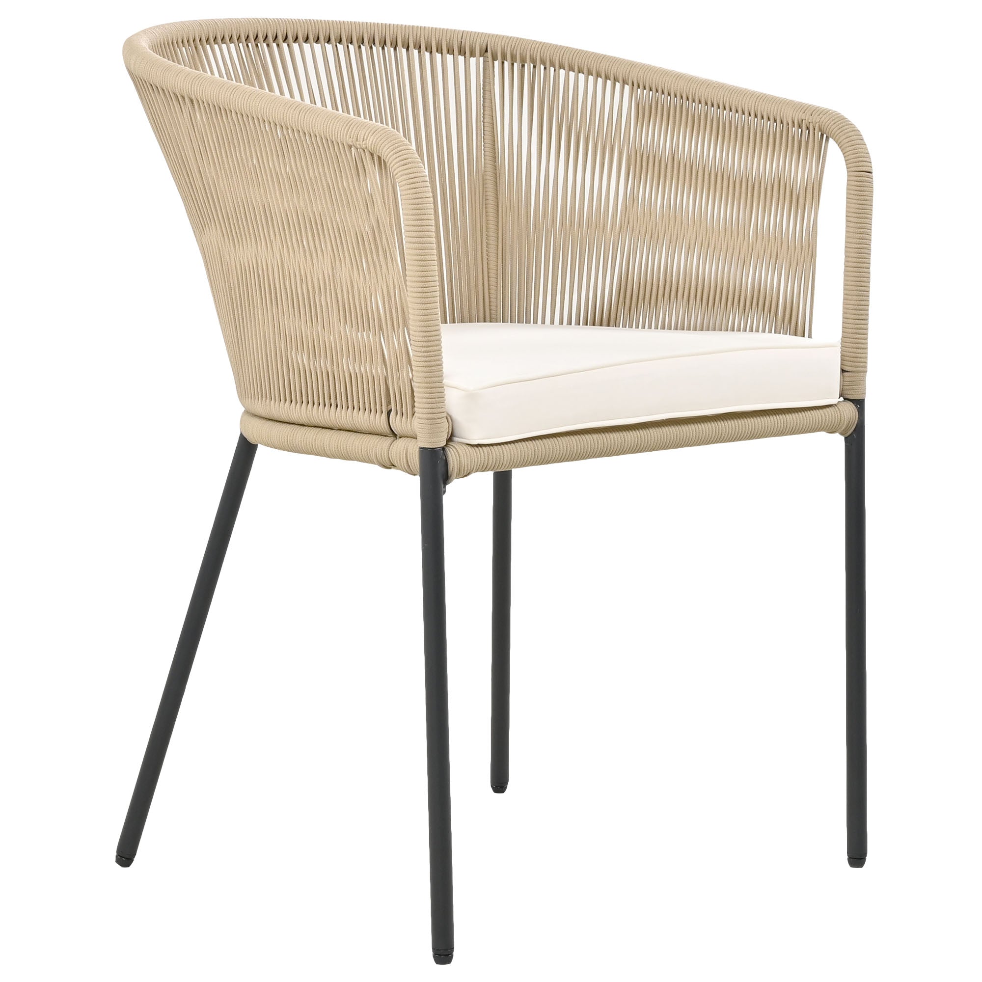 Logidon Tuineetset 7-delig Rope Lounge met acaciahouten tafel beige kussens