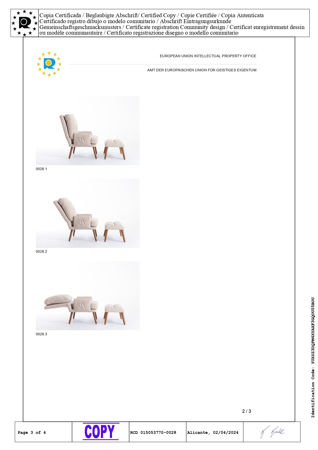 Logidon lounge chair beige with footrest and adjustable to 5 levels