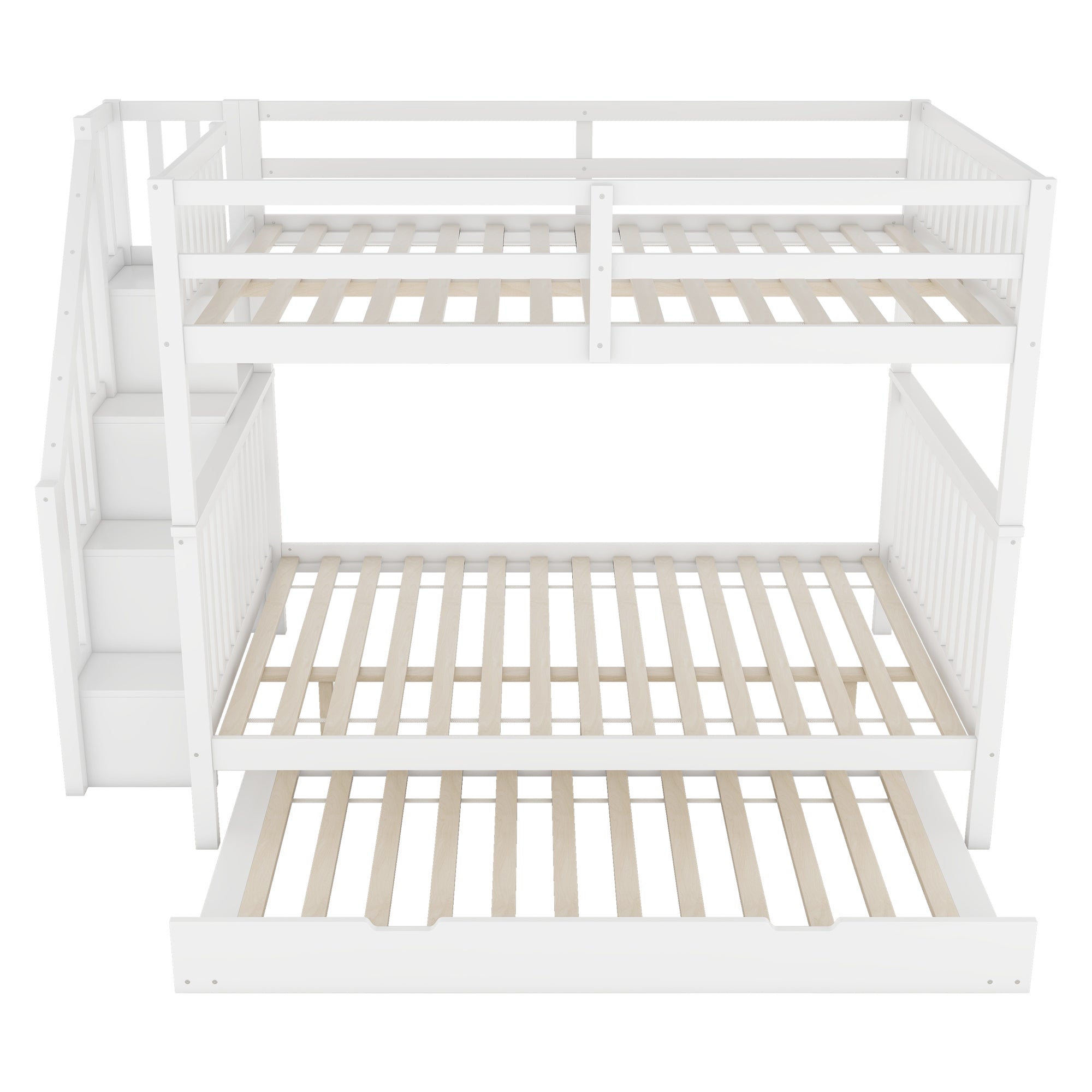 Logidon bunk bed 140x200 cm with trundle bed stair shelf white