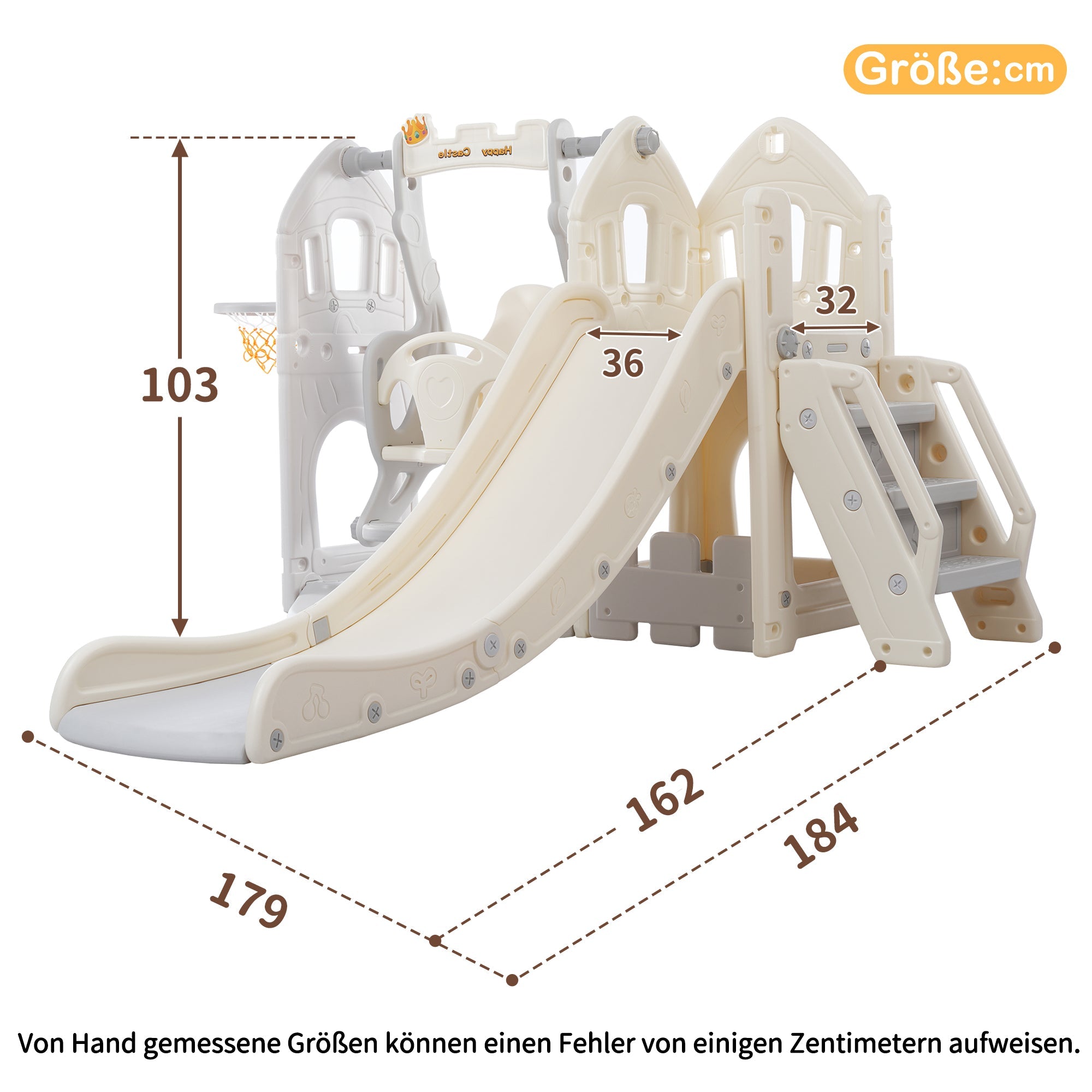 Logidon Kinderglijbaanset met schommel 5-in-1 Antiekgrijs Binnen