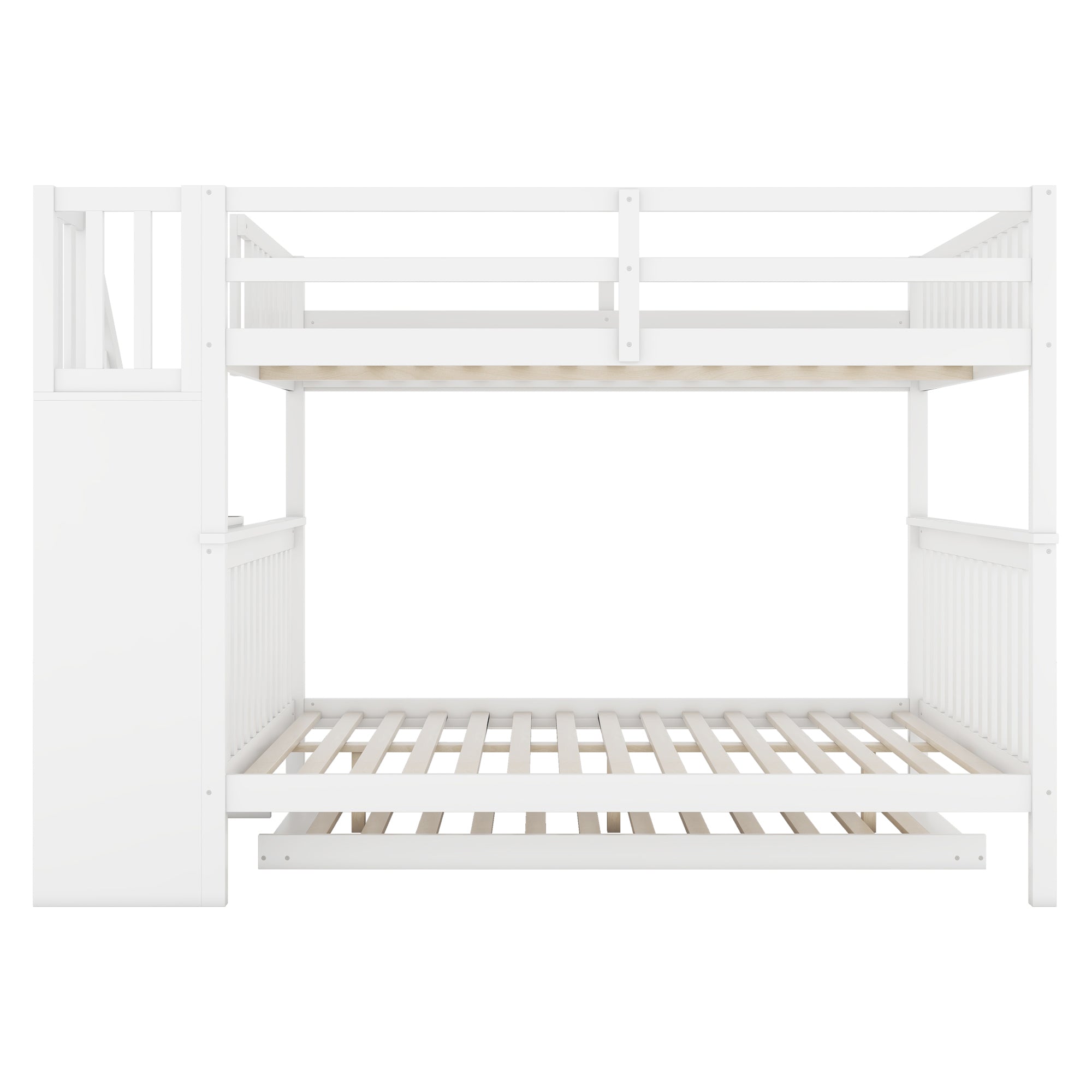 Logidon bunk bed 140x200 cm with trundle bed stair shelf white
