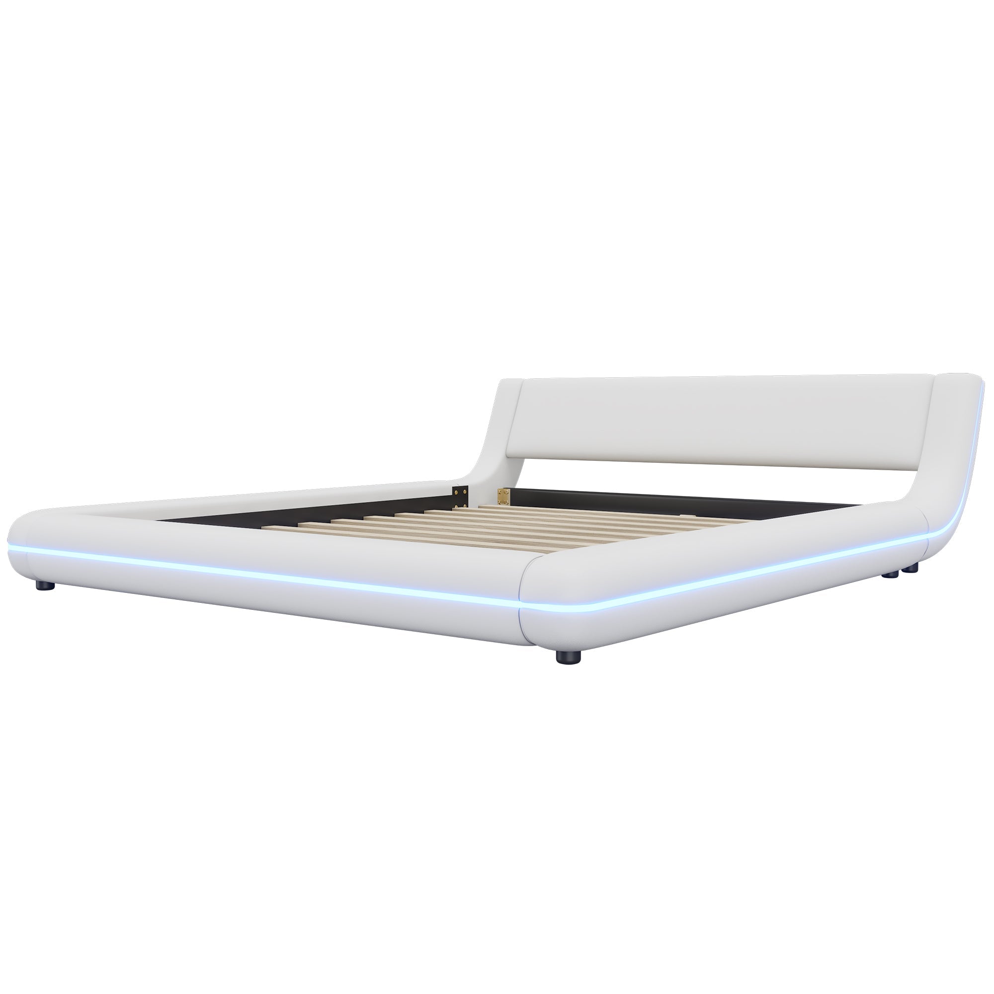 Logidon flat bed 160x200 cm white LED lighting remote control