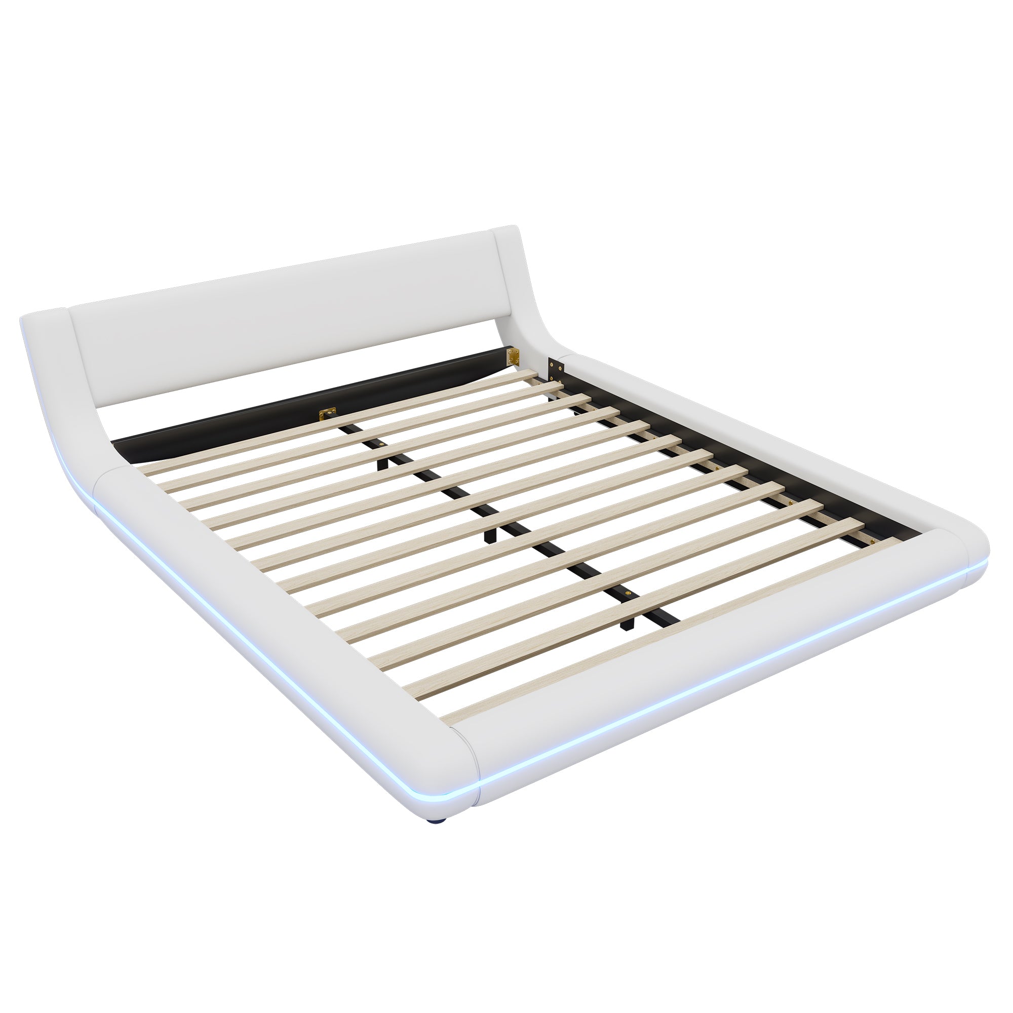 Logidon flat bed 160x200 cm white LED lighting remote control