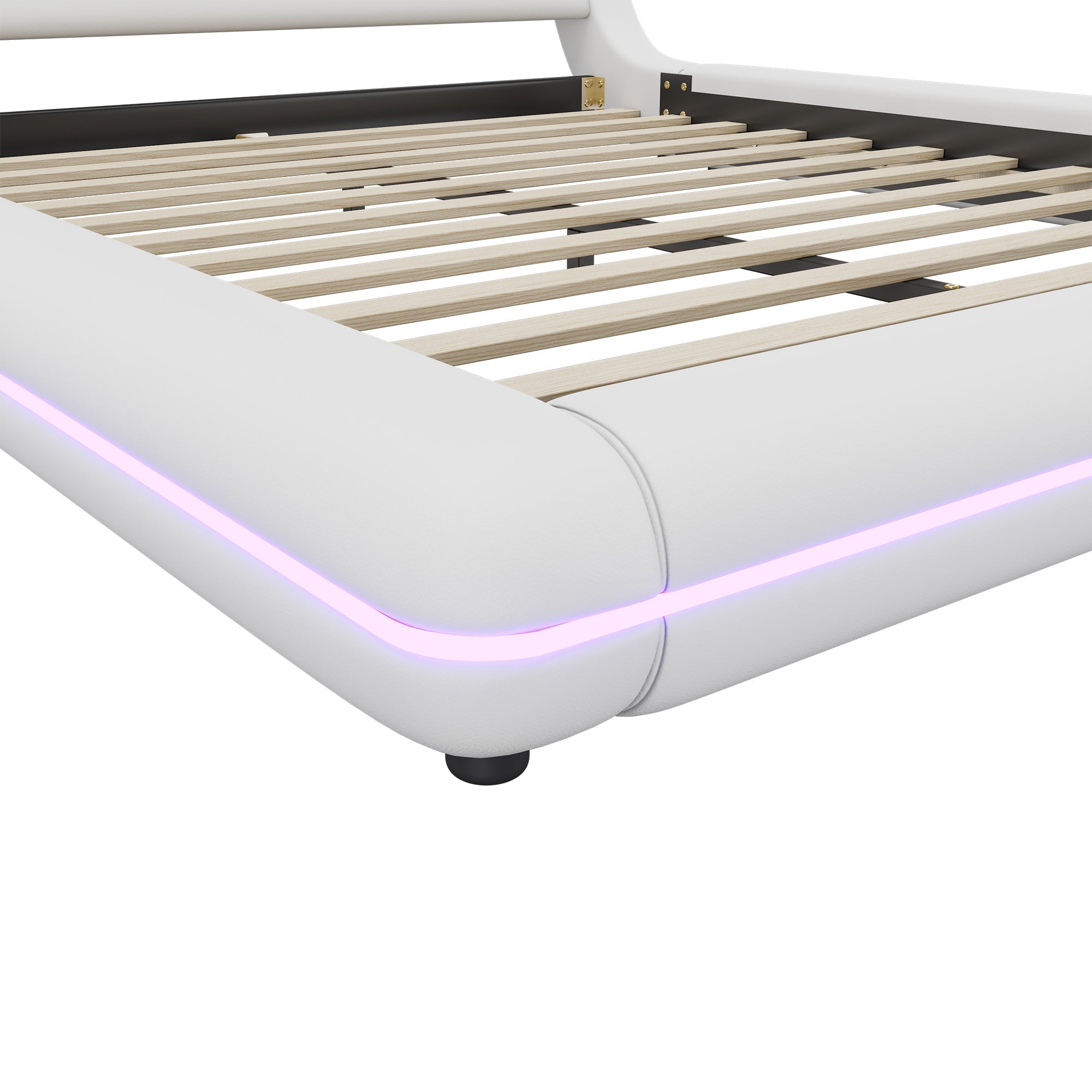 Logidon flat bed 160x200 cm white LED lighting remote control