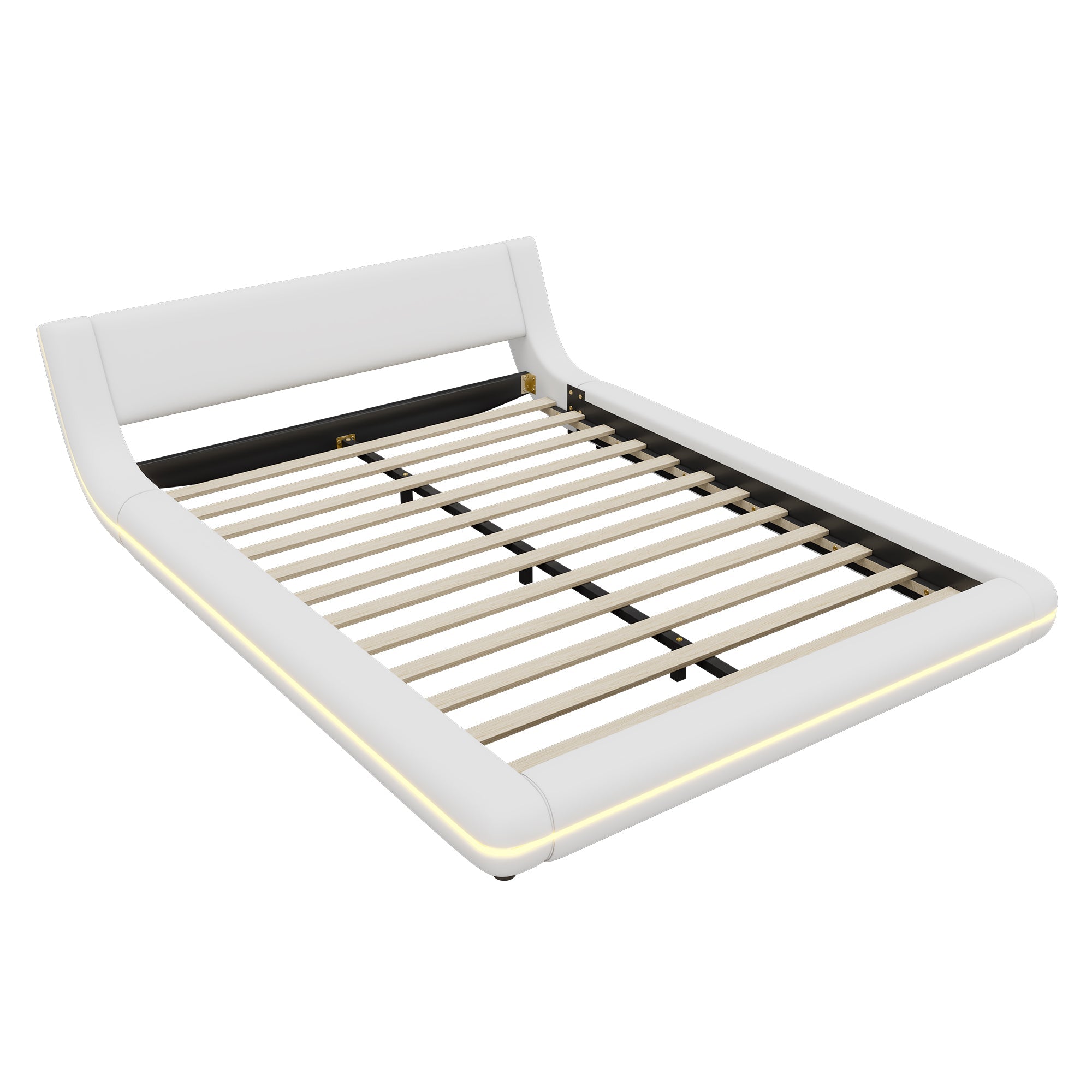 Logidon vlakbed 140x200 cm wit PU LED licht 24T afstandsbediening