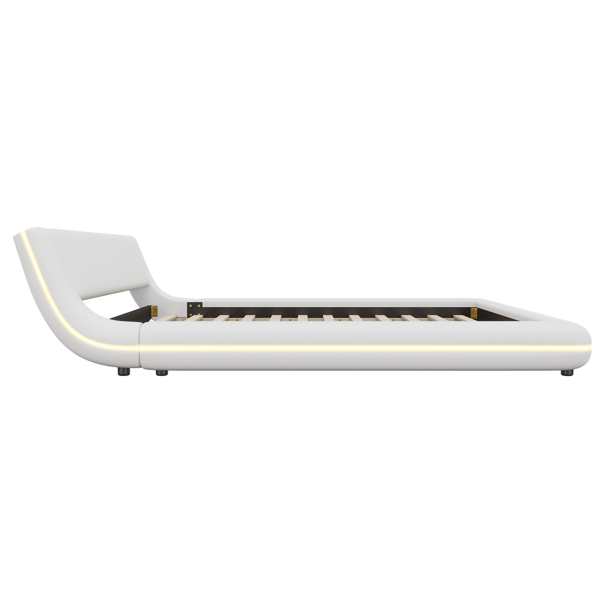 Logidon flat bed 160x200 cm white LED lighting remote control