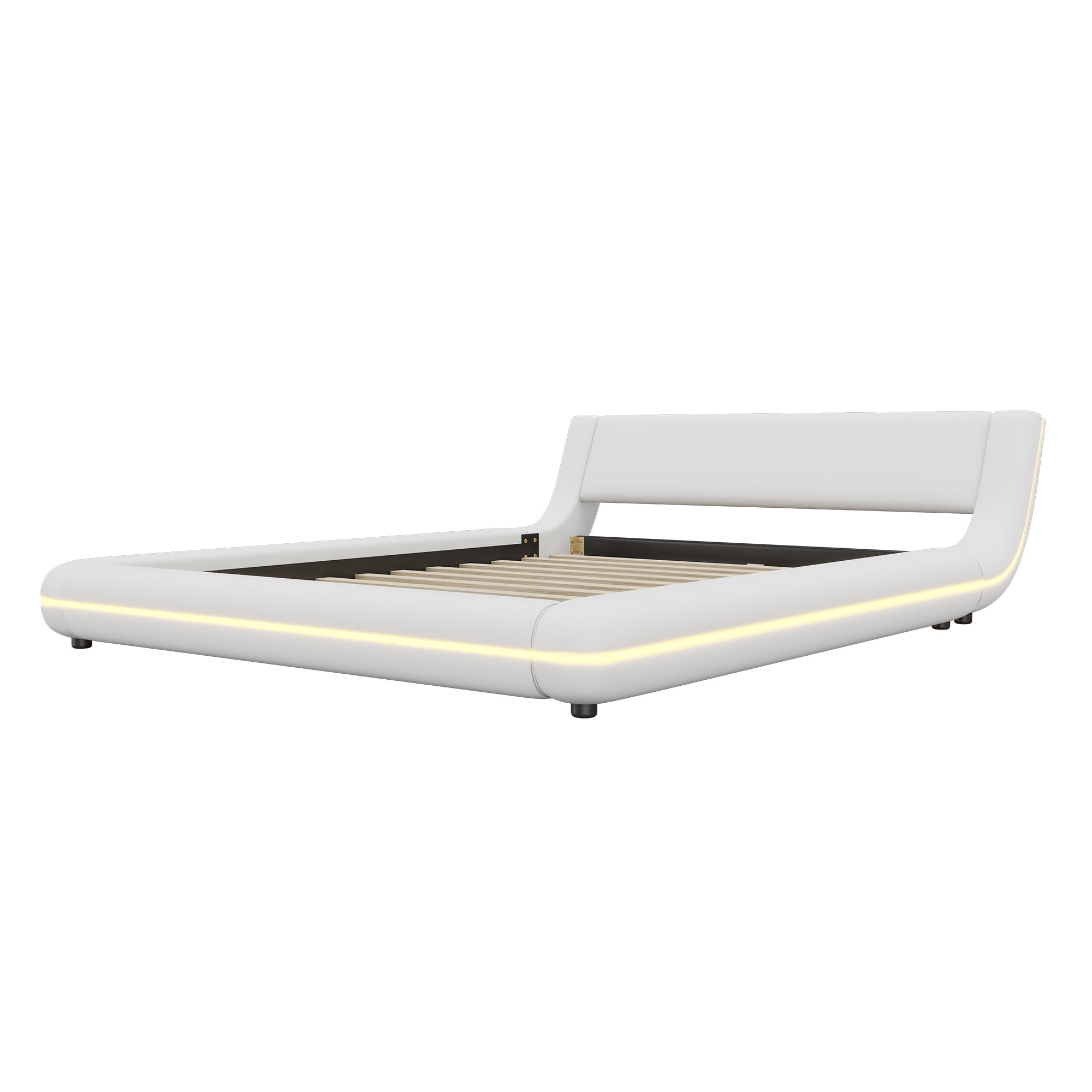 Logidon vlakbed 140x200 cm wit PU LED licht 24T afstandsbediening