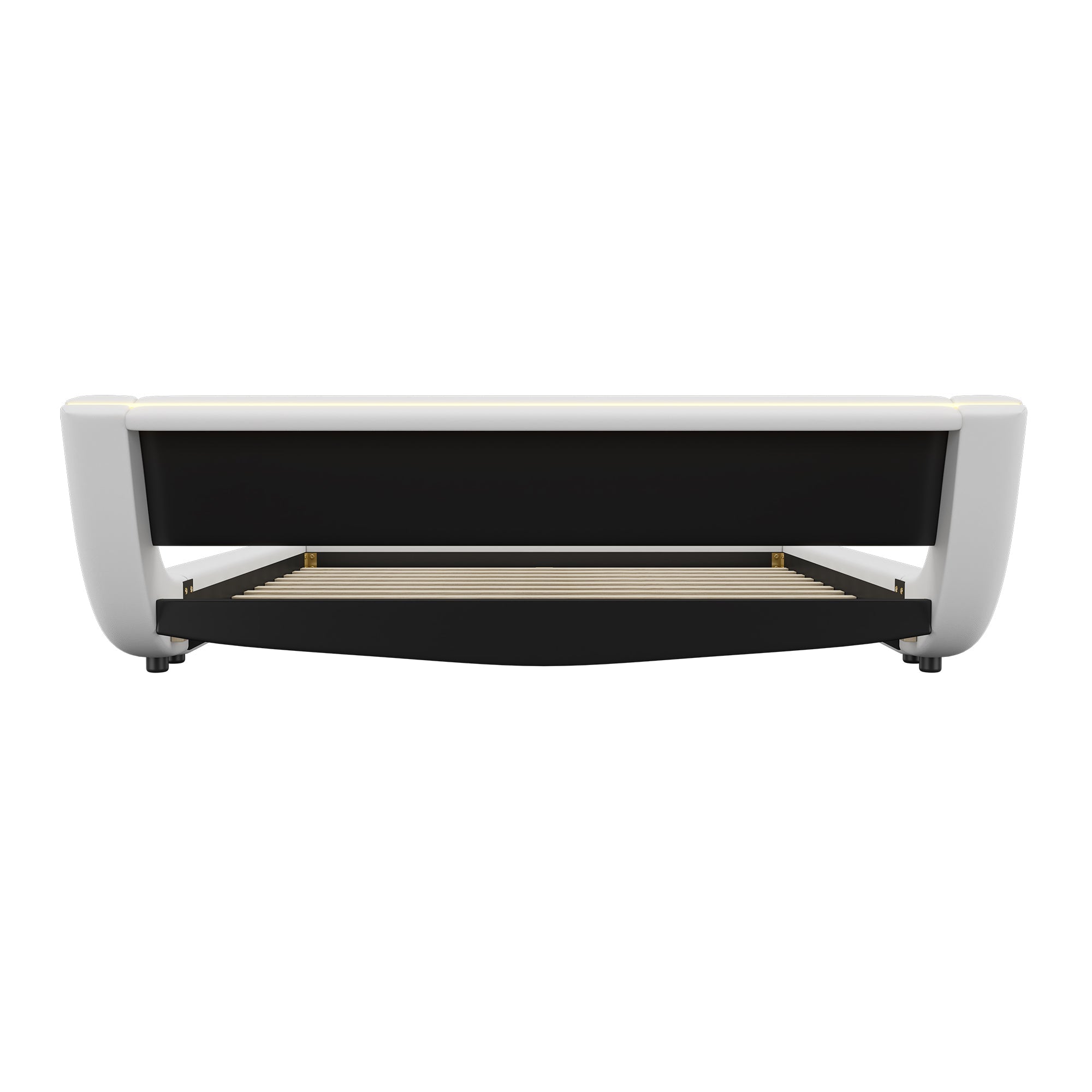 Logidon bed 160x200 cm wit kunstleer LED-verlichting