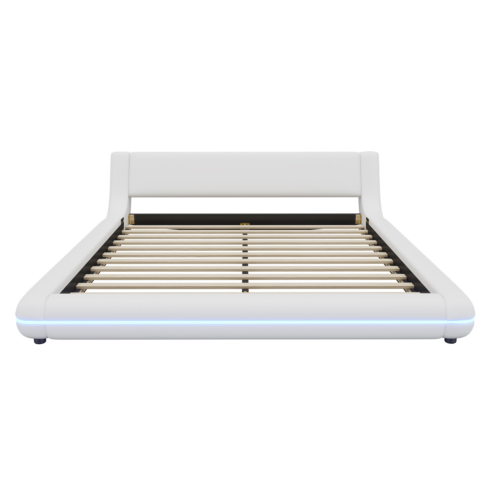 Logidon bed 160x200 cm wit kunstleer LED-verlichting