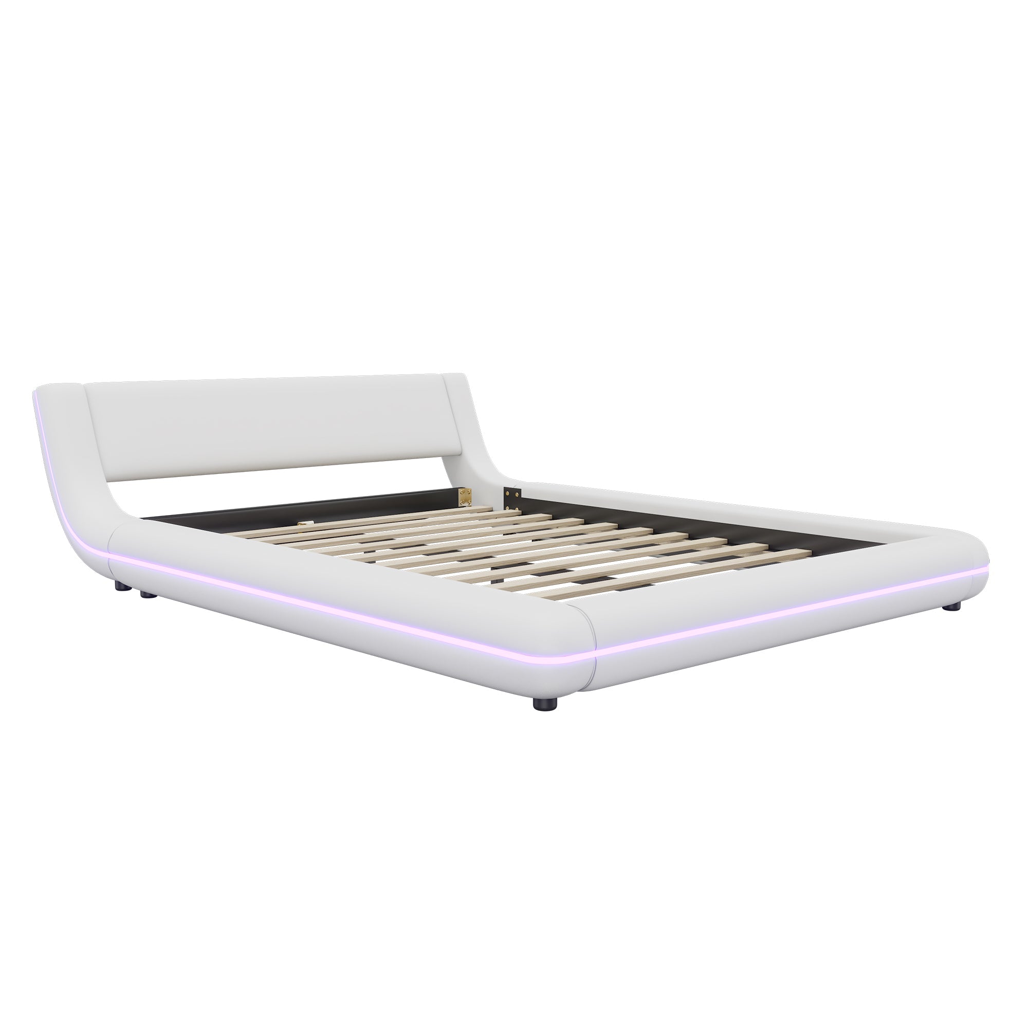 Logidon vlakbed 140x200 cm wit PU LED licht 24T afstandsbediening