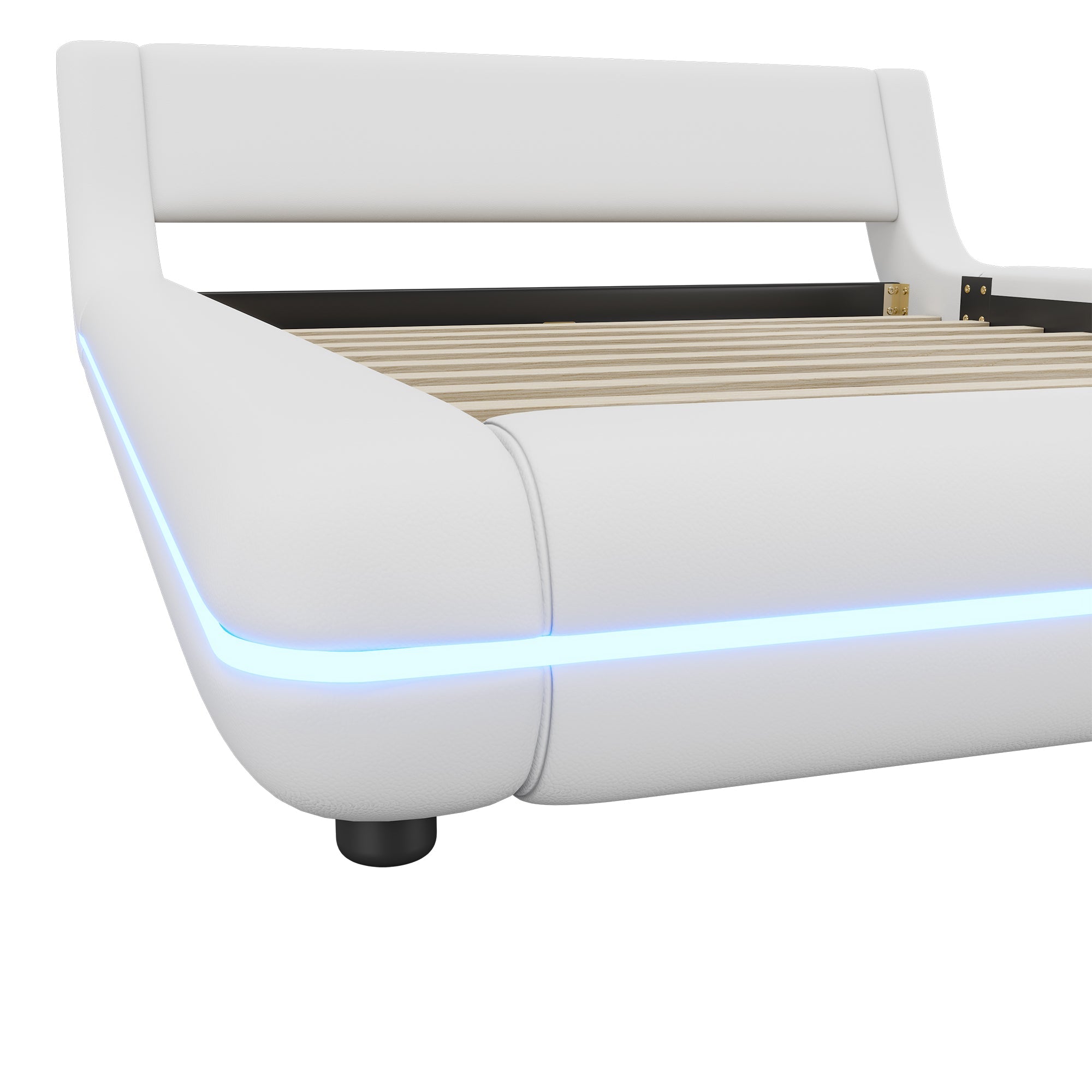 Logidon vlakbed 140x200 cm wit PU LED licht 24T afstandsbediening