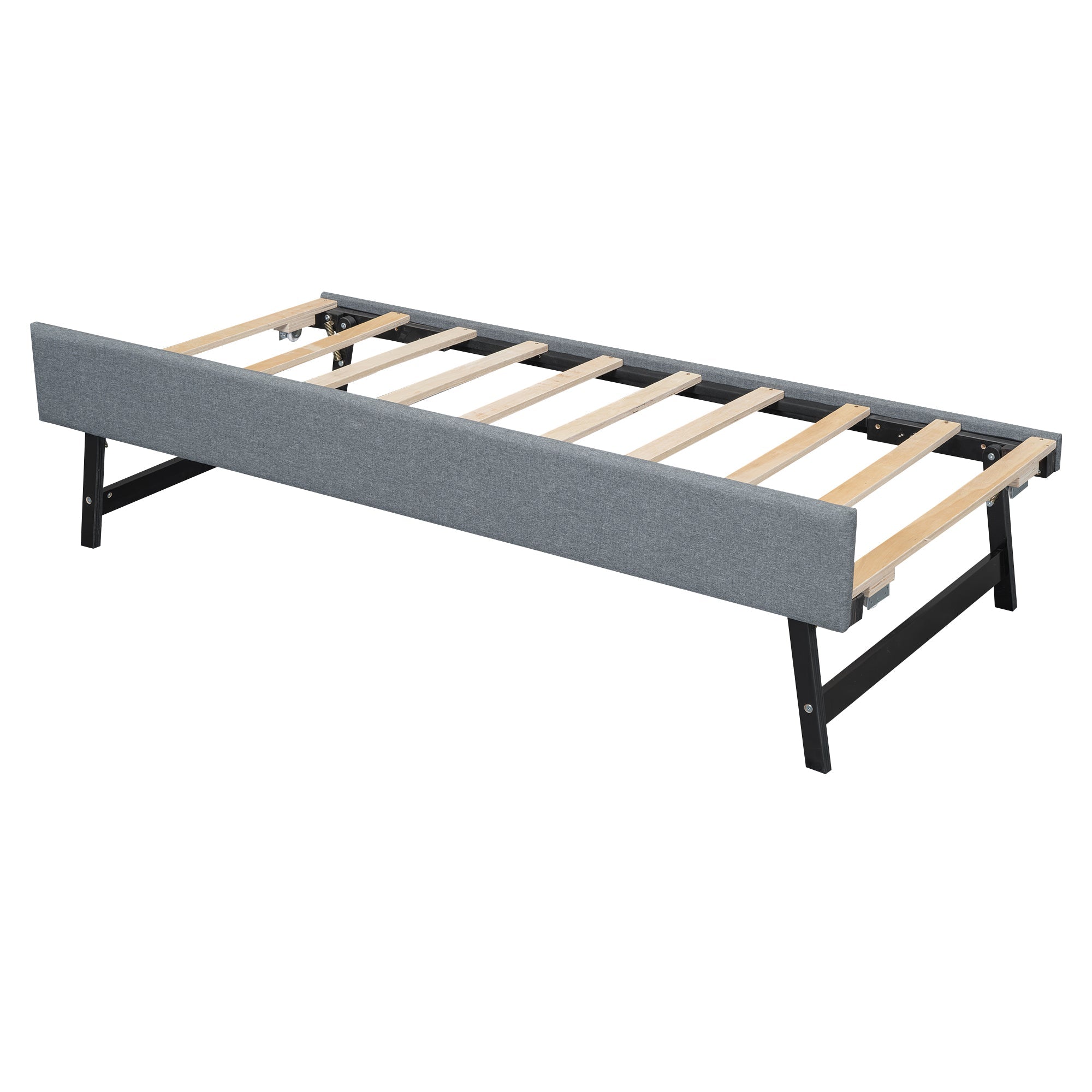 Logidon slaapbank 90x200 cm dagbed, uitschuifbaar bed, USB, grijs