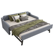 Logidon slaapbank 90x200 cm dagbed, uitschuifbaar bed, USB, grijs