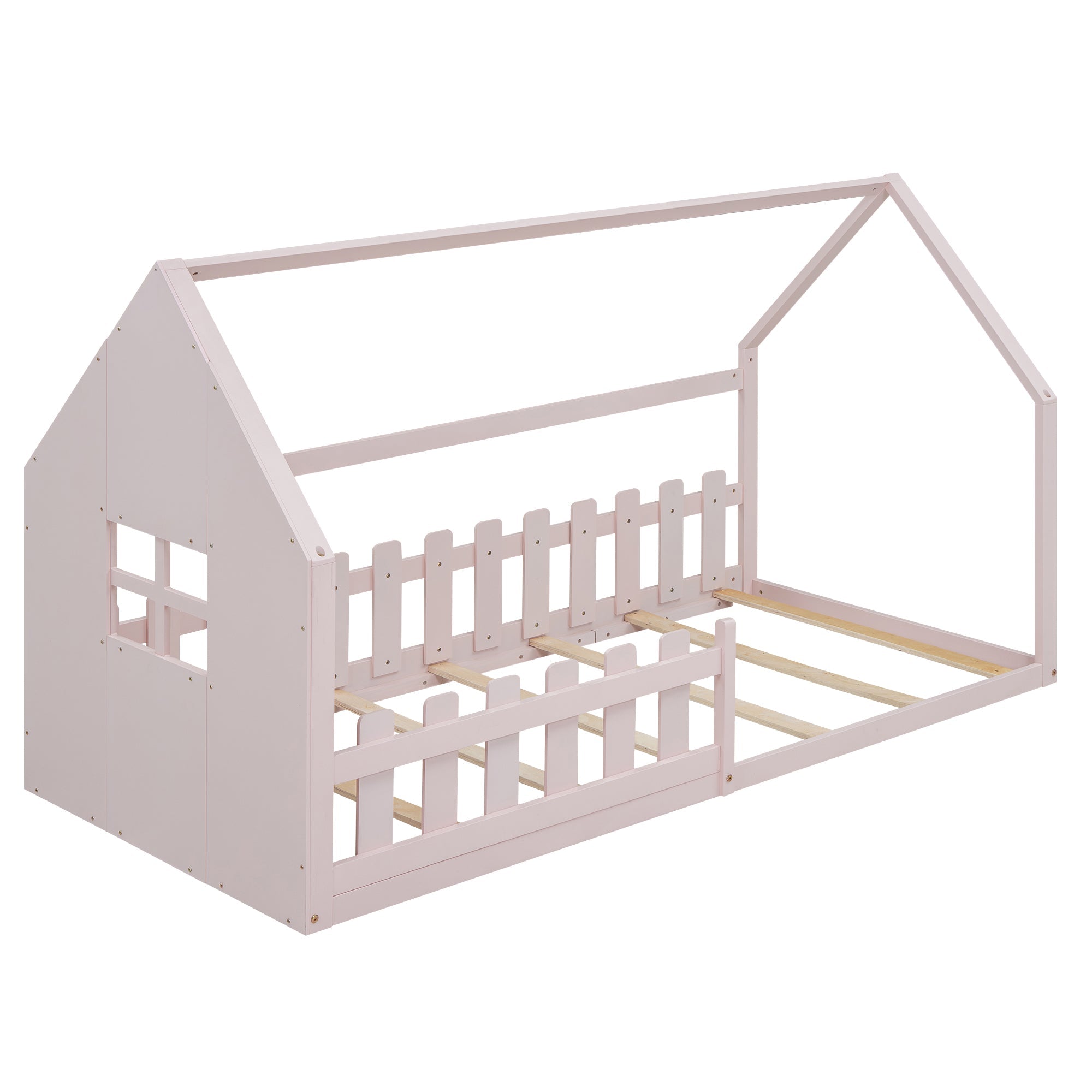 Logidon Huisbed Roze Speelhuis Kinderbed 90x200 Cm