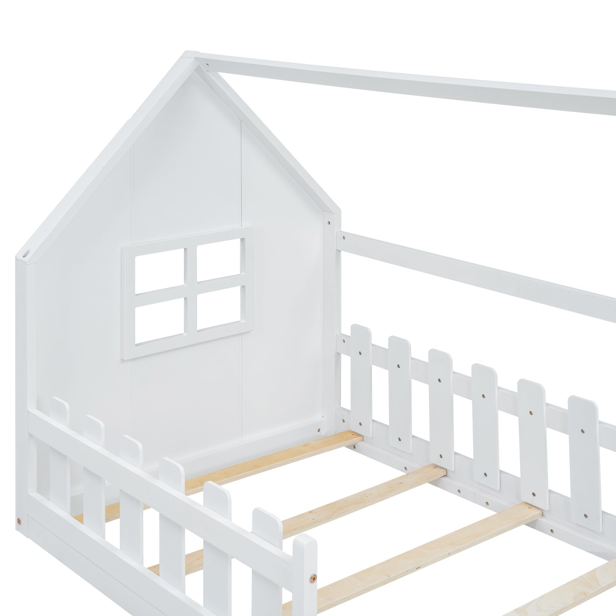 Logidon 90x200 cm flat bed children's bed white house bar