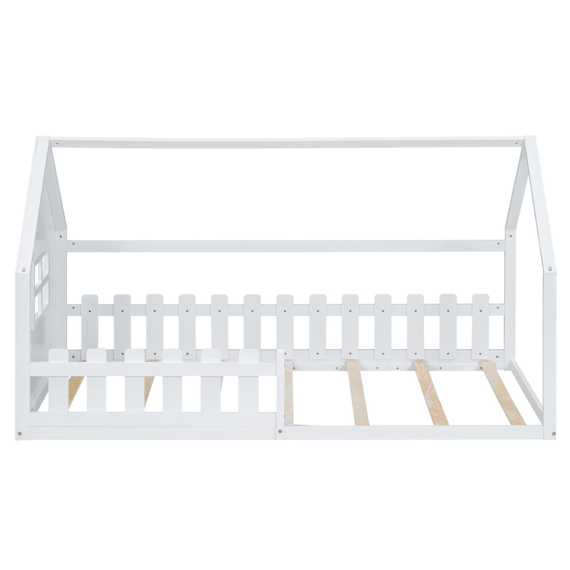 Logidon 90x200 cm flat bed children's bed white house bar