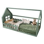 Logidon Groen 90x200 cm plat bed kinderbed huisvorm