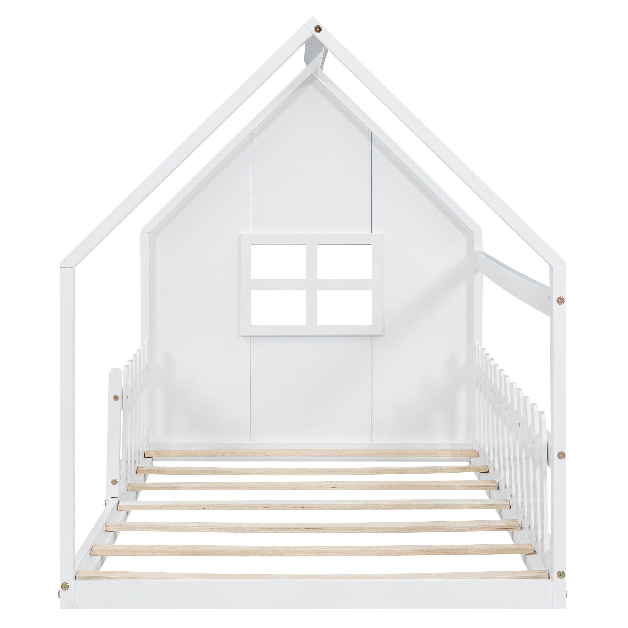 Logidon 90x200 cm flat bed children's bed white house bar