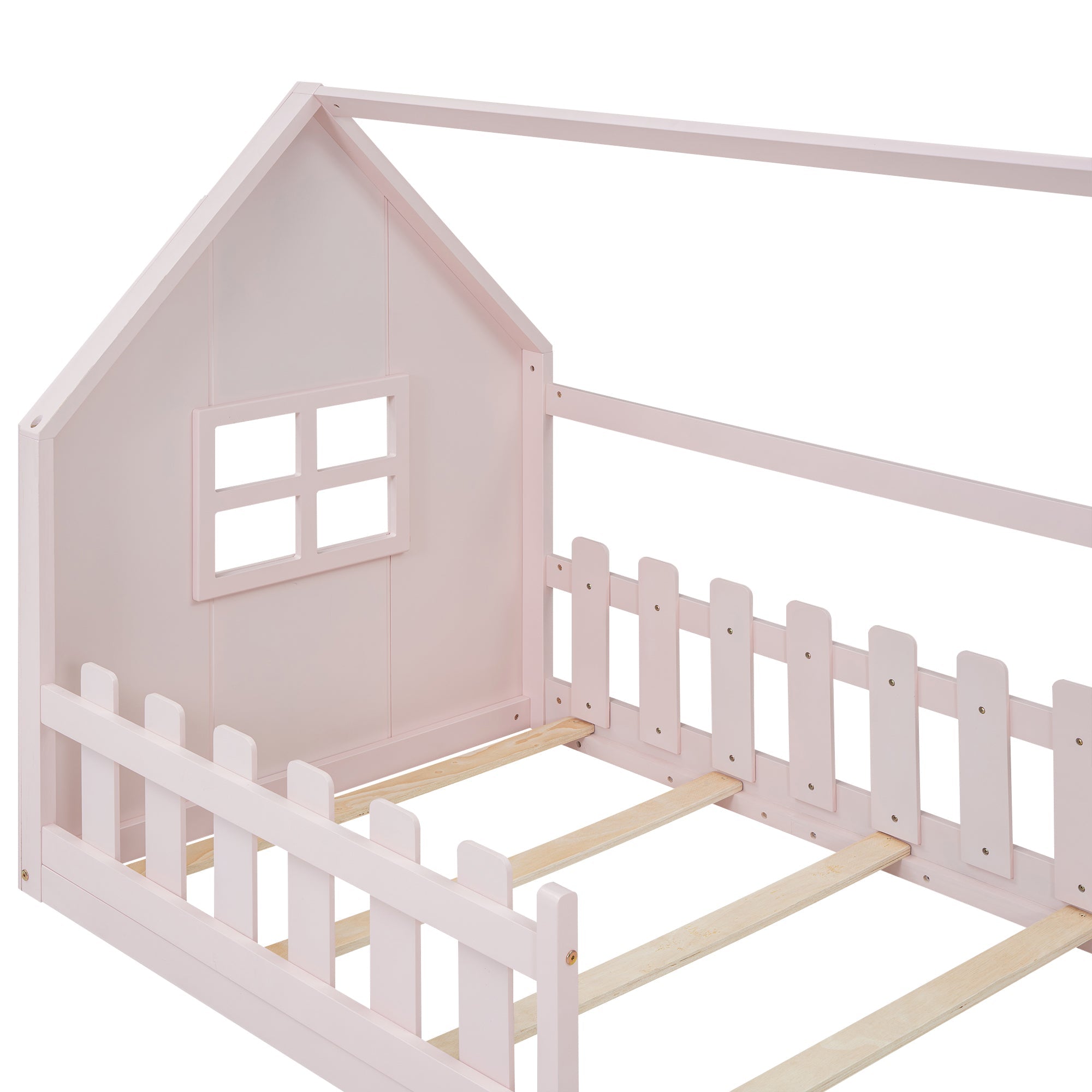Logidon Huisbed Roze Speelhuis Kinderbed 90x200 Cm