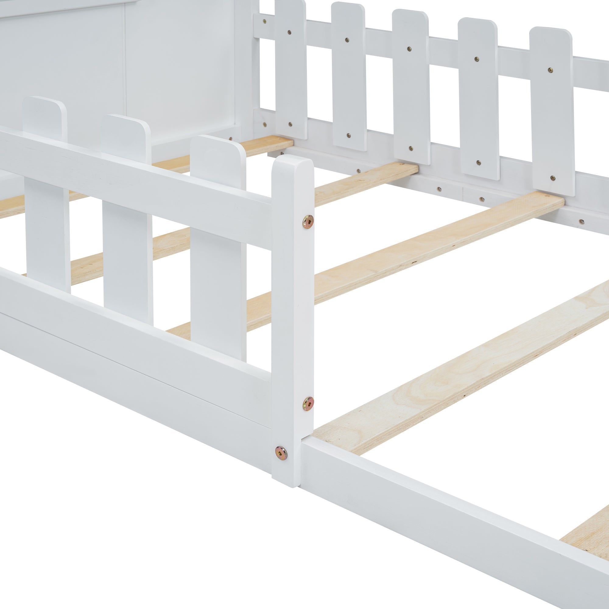 Logidon 90x200 cm flat bed children's bed white house bar