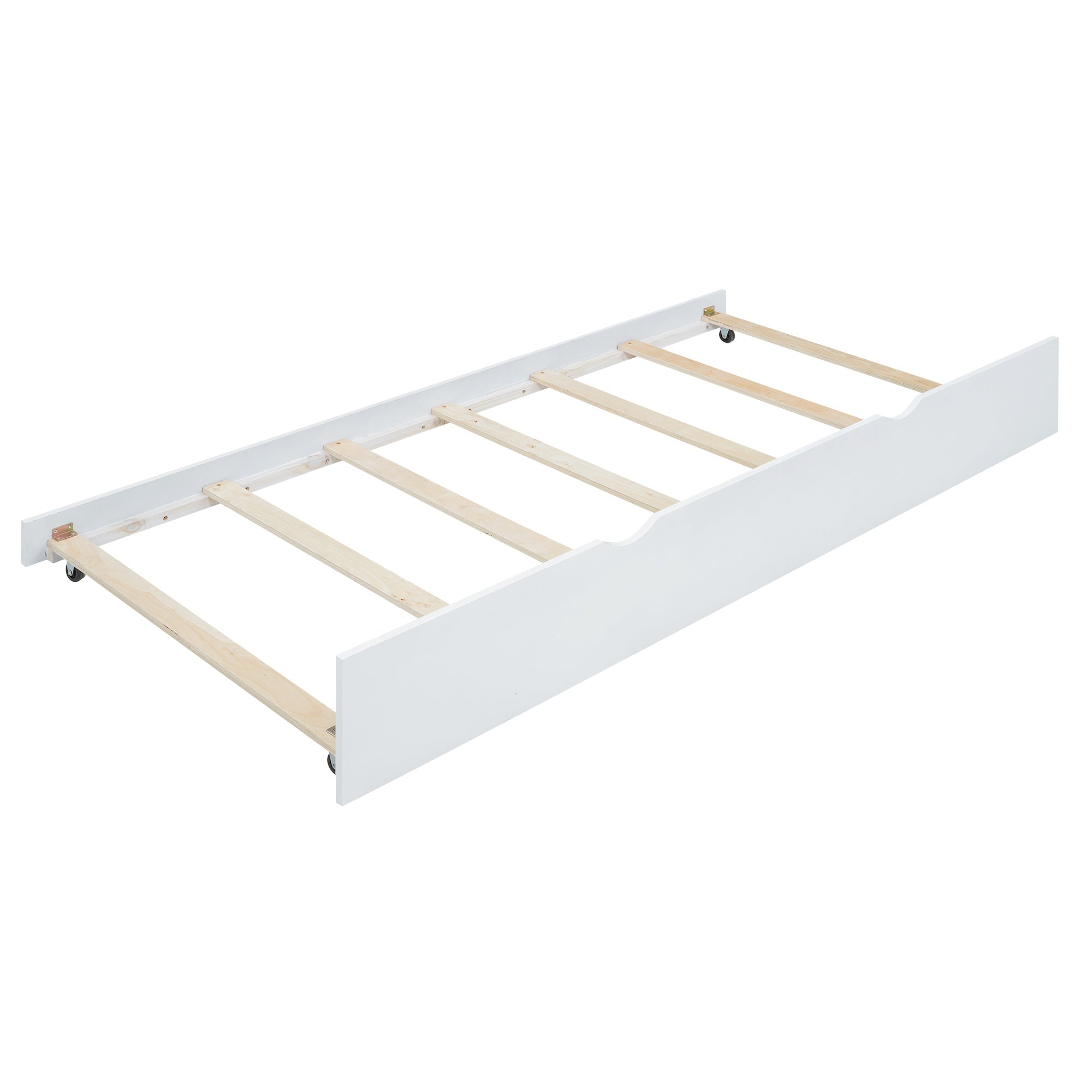 Logidon children's bed 90x200 flat bed with pull-out bed and table white