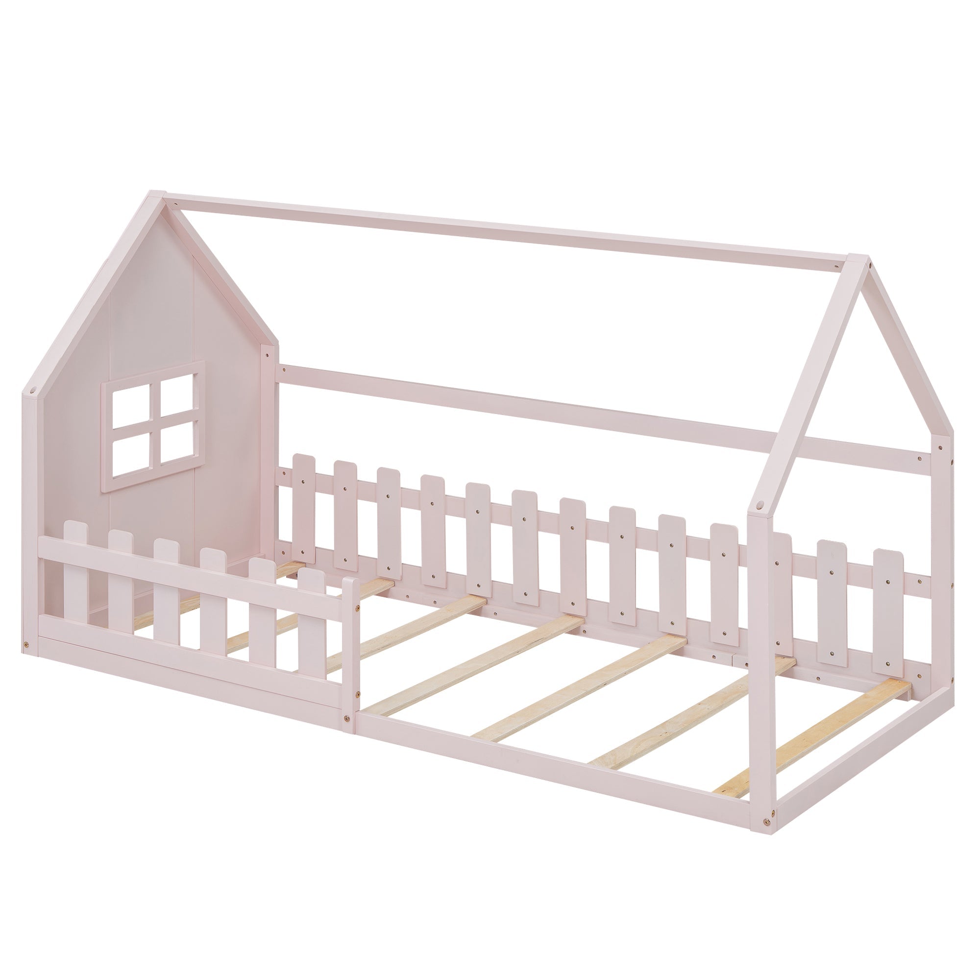 Logidon Huisbed Roze Speelhuis Kinderbed 90x200 Cm