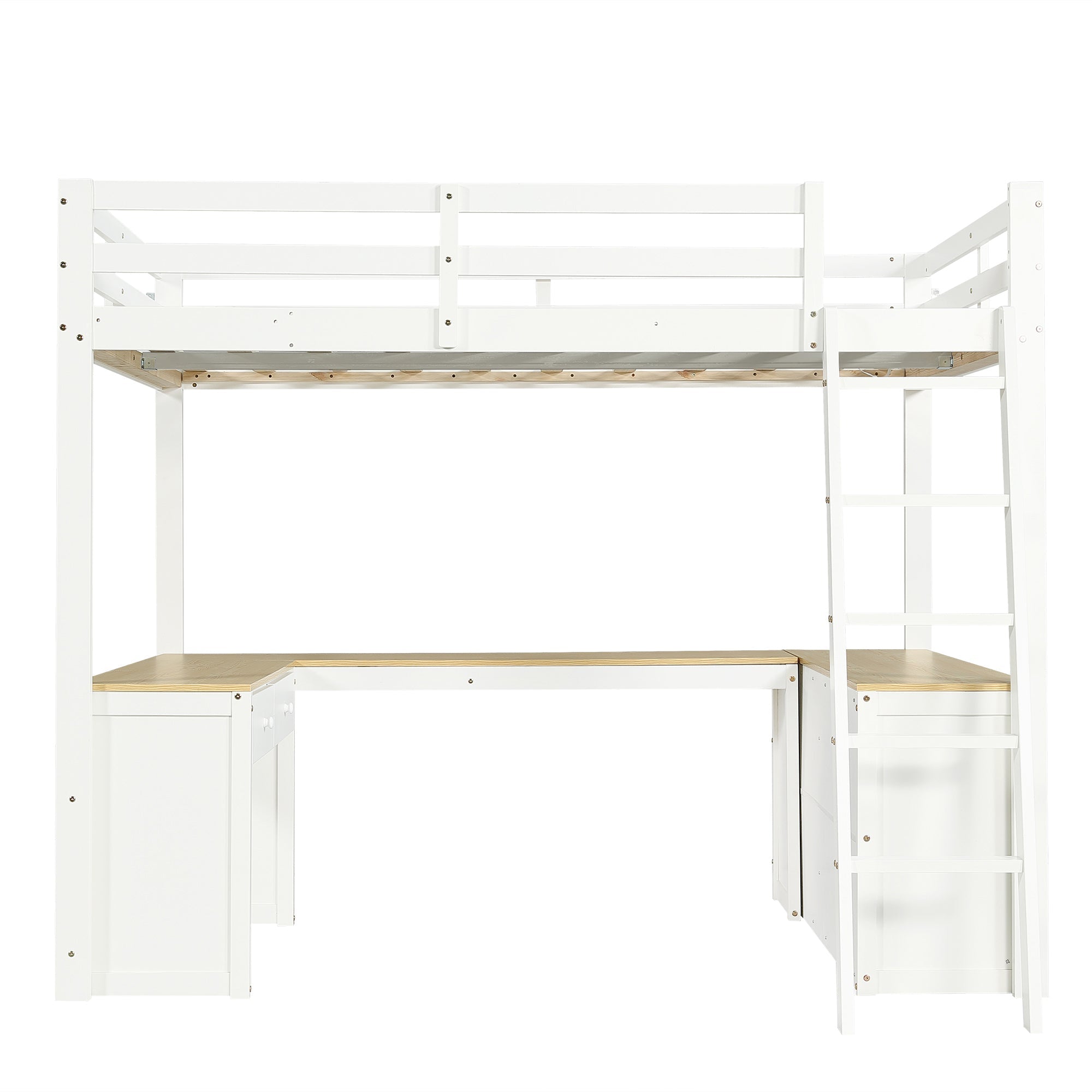 Logidon hoogslaper 140x200 cm wit naturel U-vormige lange tafel 2 lades