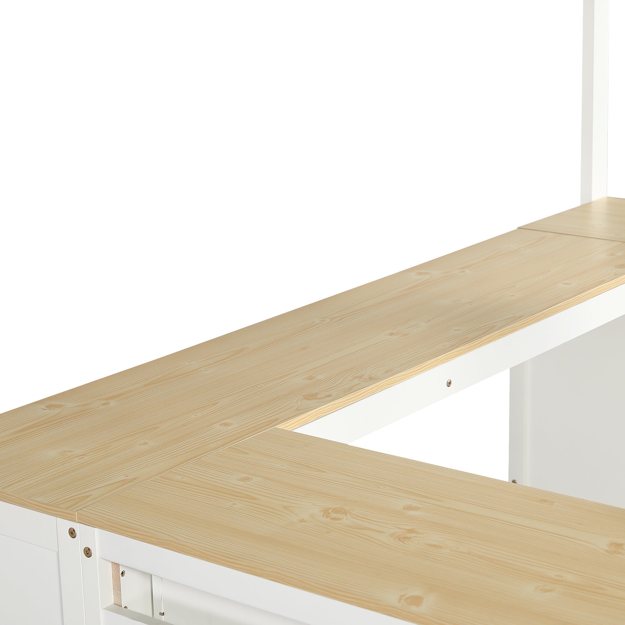 Logidon hoogslaper 140x200 cm wit naturel U-vormige lange tafel 2 lades