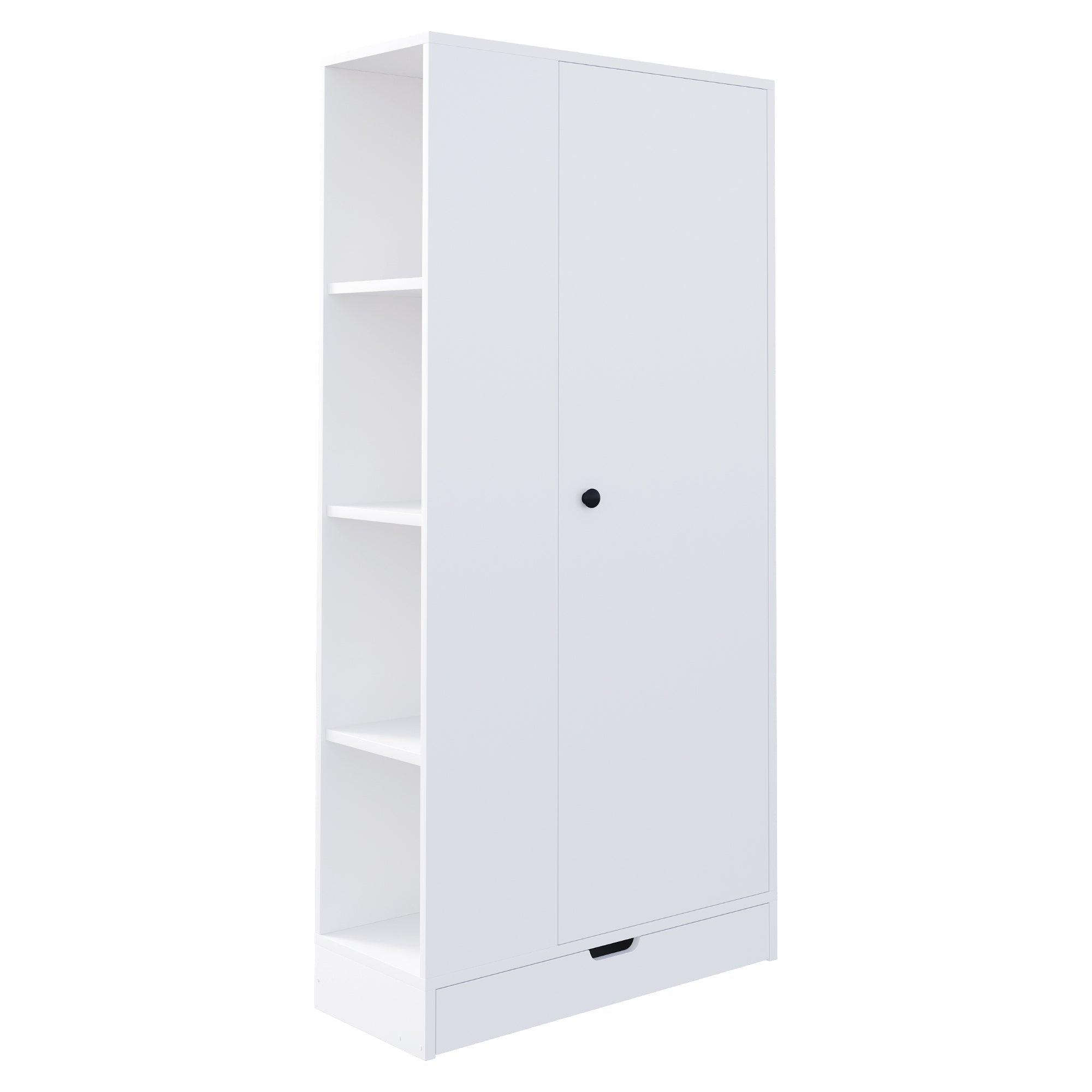 Logidon kledingkast 70x40x170 centimeter enkele deur planken wit
