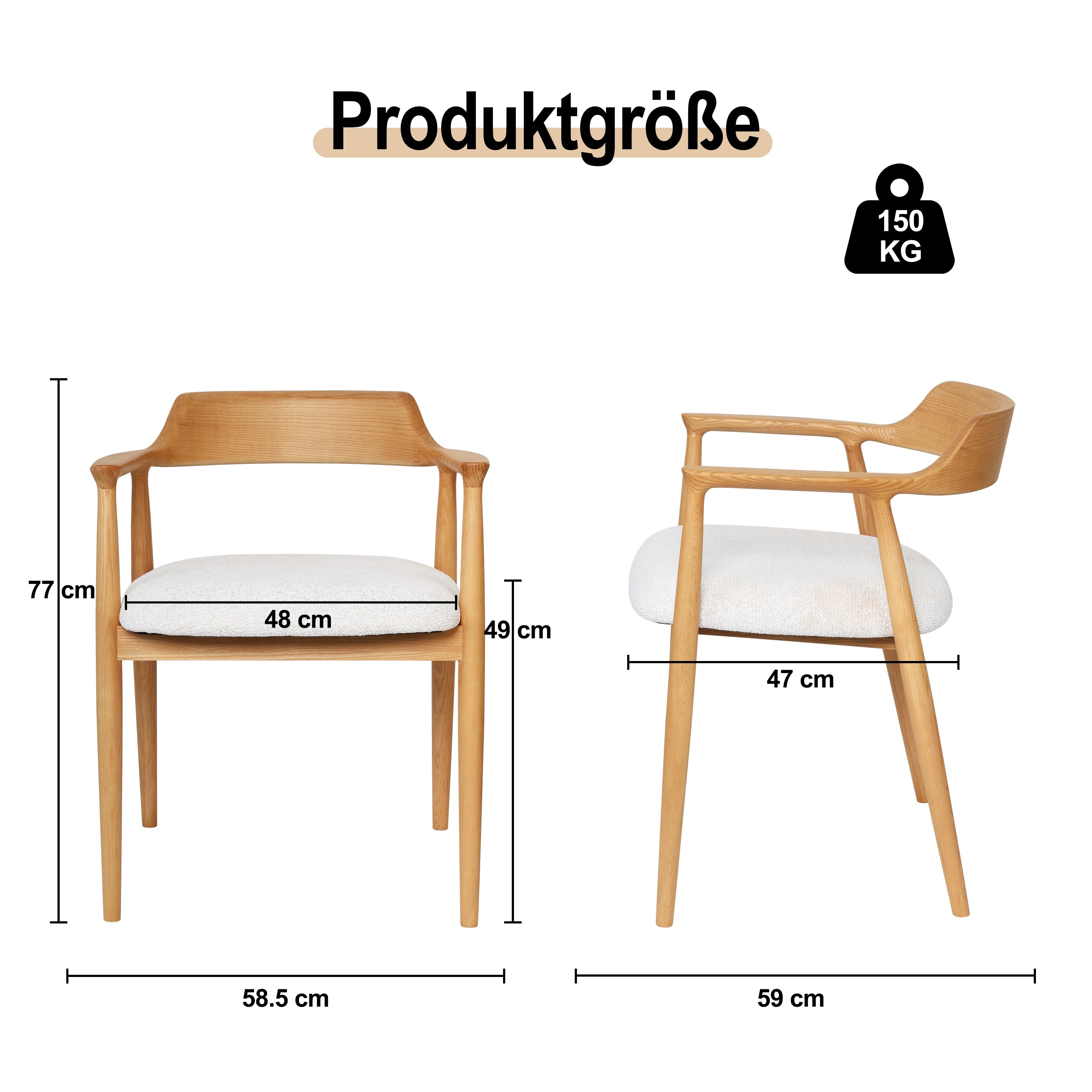 Logidon Eden Houten Stoel Natuurlijk Wit Kennedy Design Comfortabele Zitting