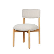 Logidon Frank Houten Stoel Beige Gewatteerd - Minimalistisch Design