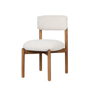Logidon Frank houten stoel walnoot beige met gecapitonneerde zitting
