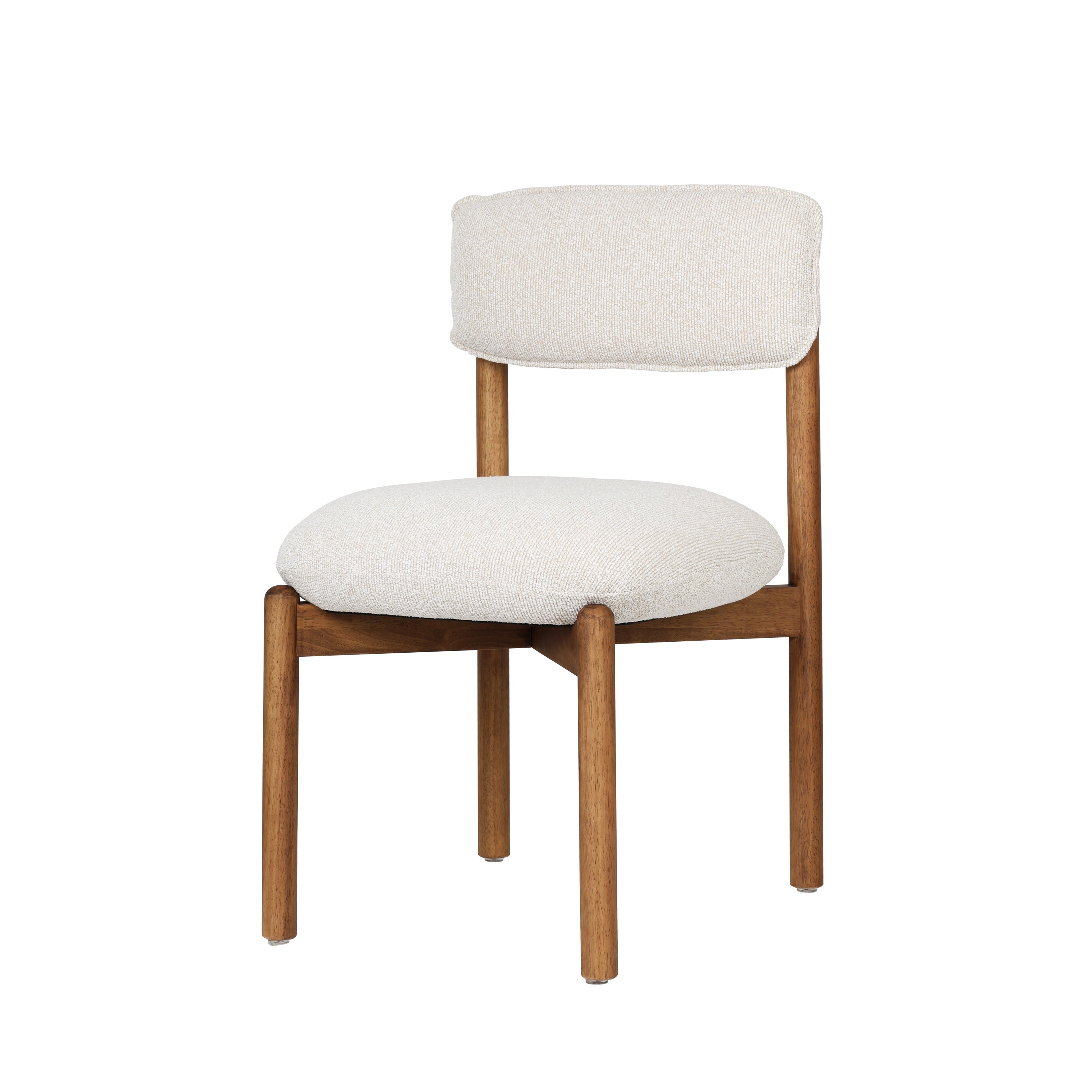 Logidon Frank houten stoel walnoot beige met gecapitonneerde zitting