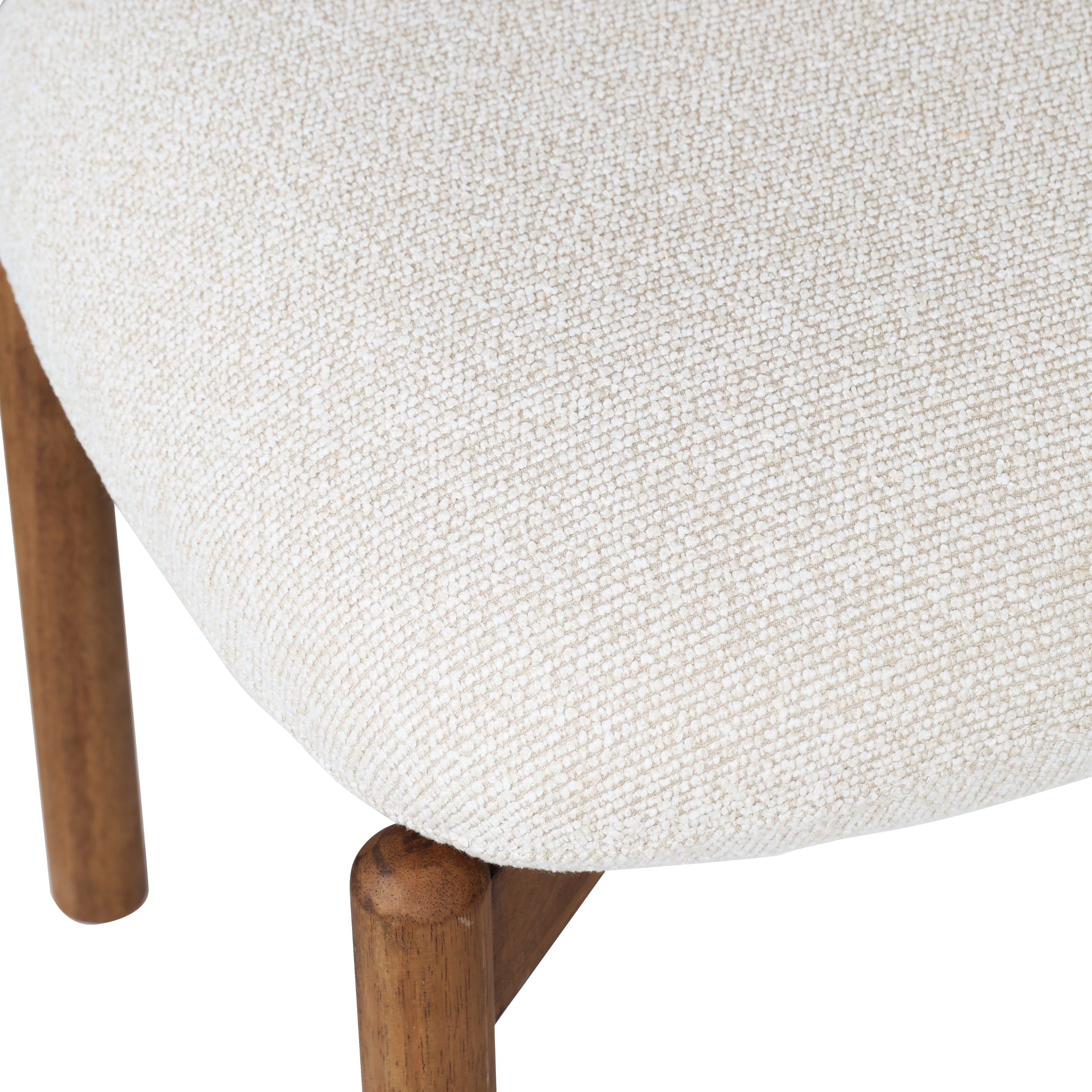 Logidon Frank houten stoel walnoot beige met gecapitonneerde zitting