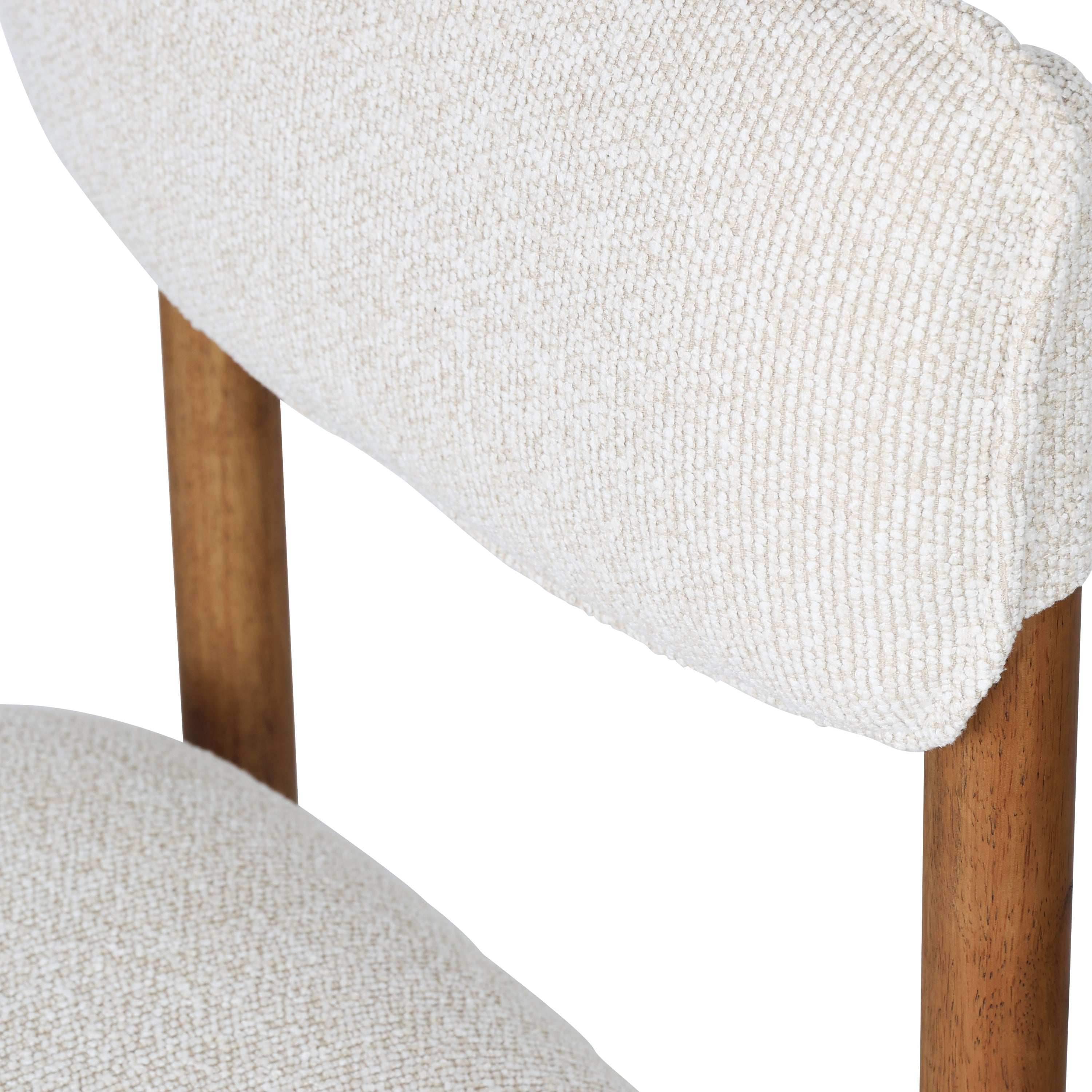 Logidon Frank houten stoel walnoot beige met gecapitonneerde zitting