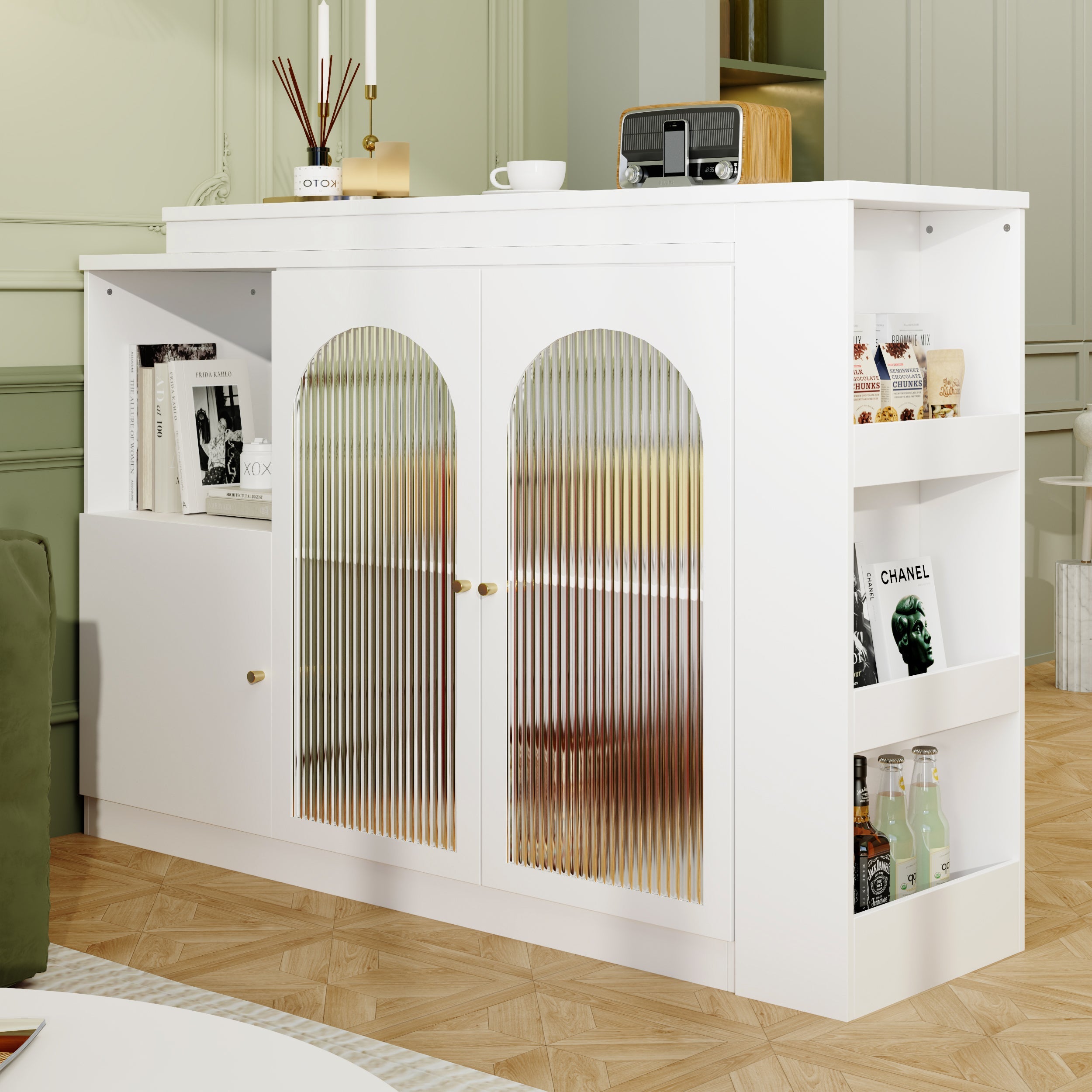 Logidon 360 graden draaibare bartafel 120x40x97 cm wit