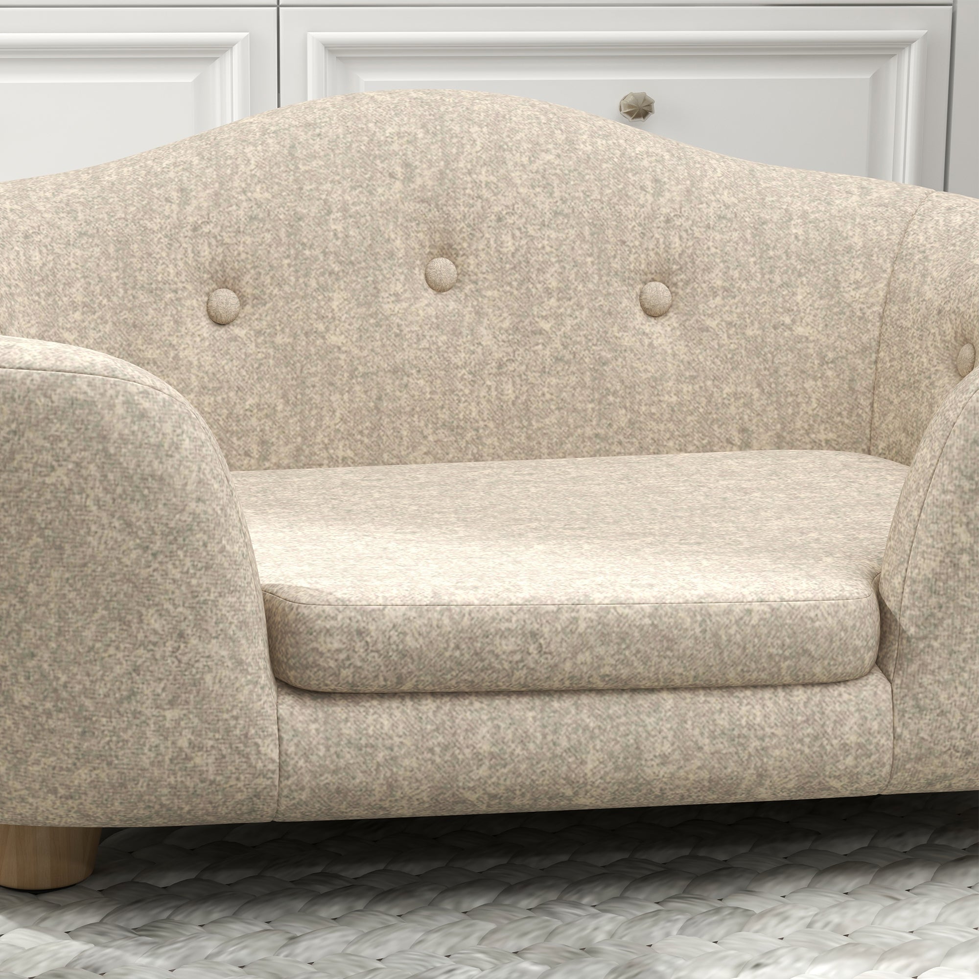 Logidon Hondensofa Crème Wit Met Kussens Houten Voeten 70x47x30 Cm