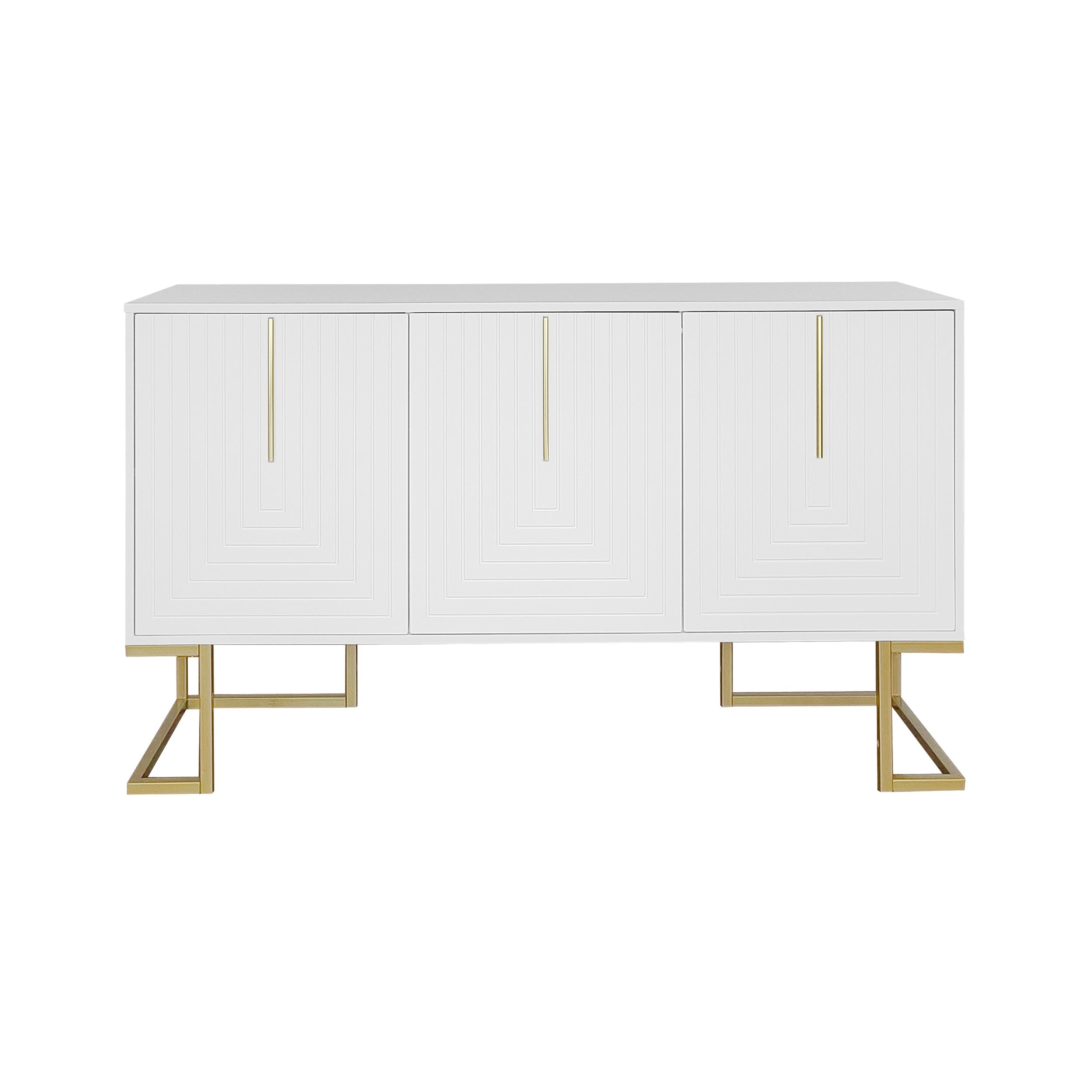 Logidon Dressoir 3 Deuren Met Verstelbare Planken Wit 138 x 40 x 80 cm
