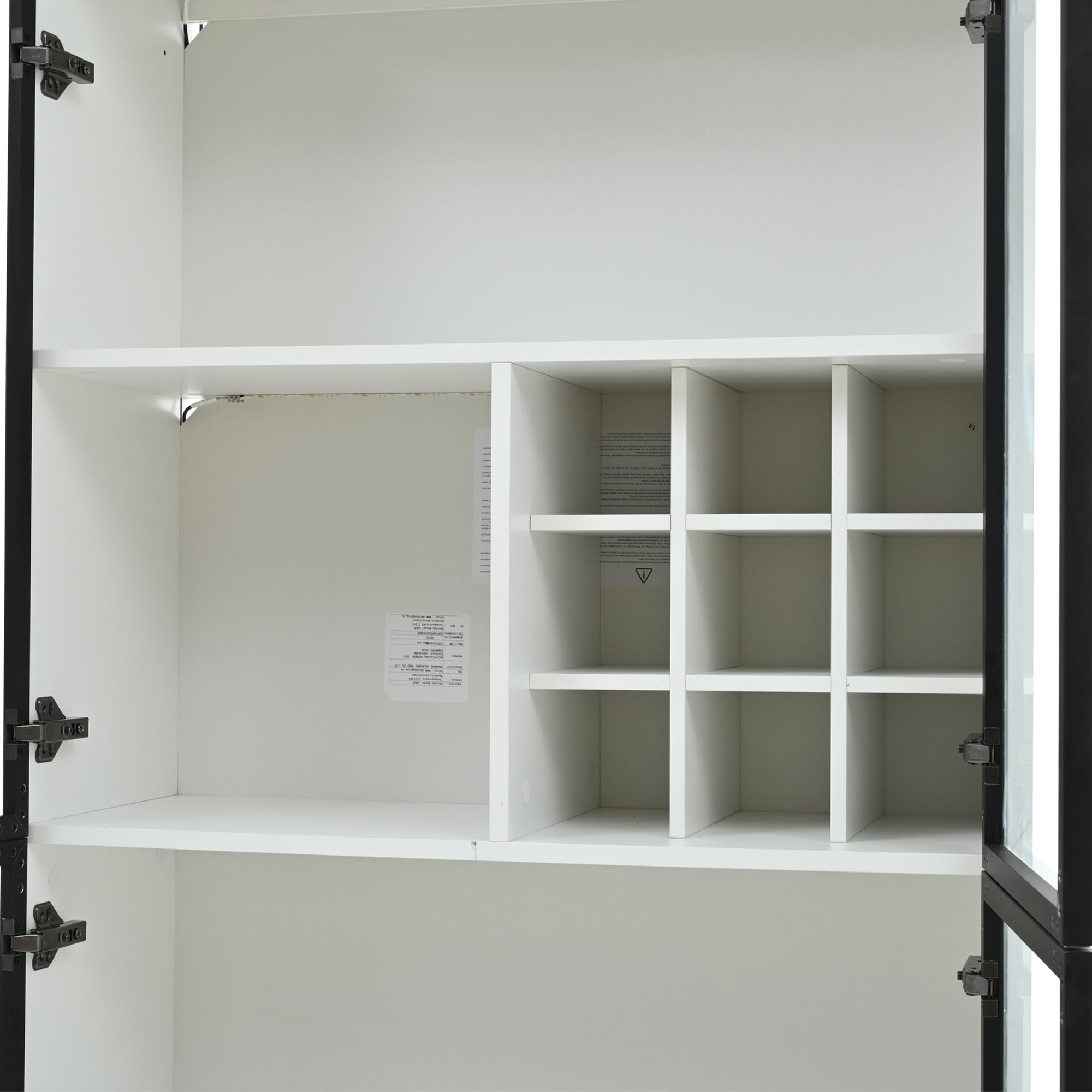 Logidon showcase 80x35x200 white glass doors LED lighting wine rack