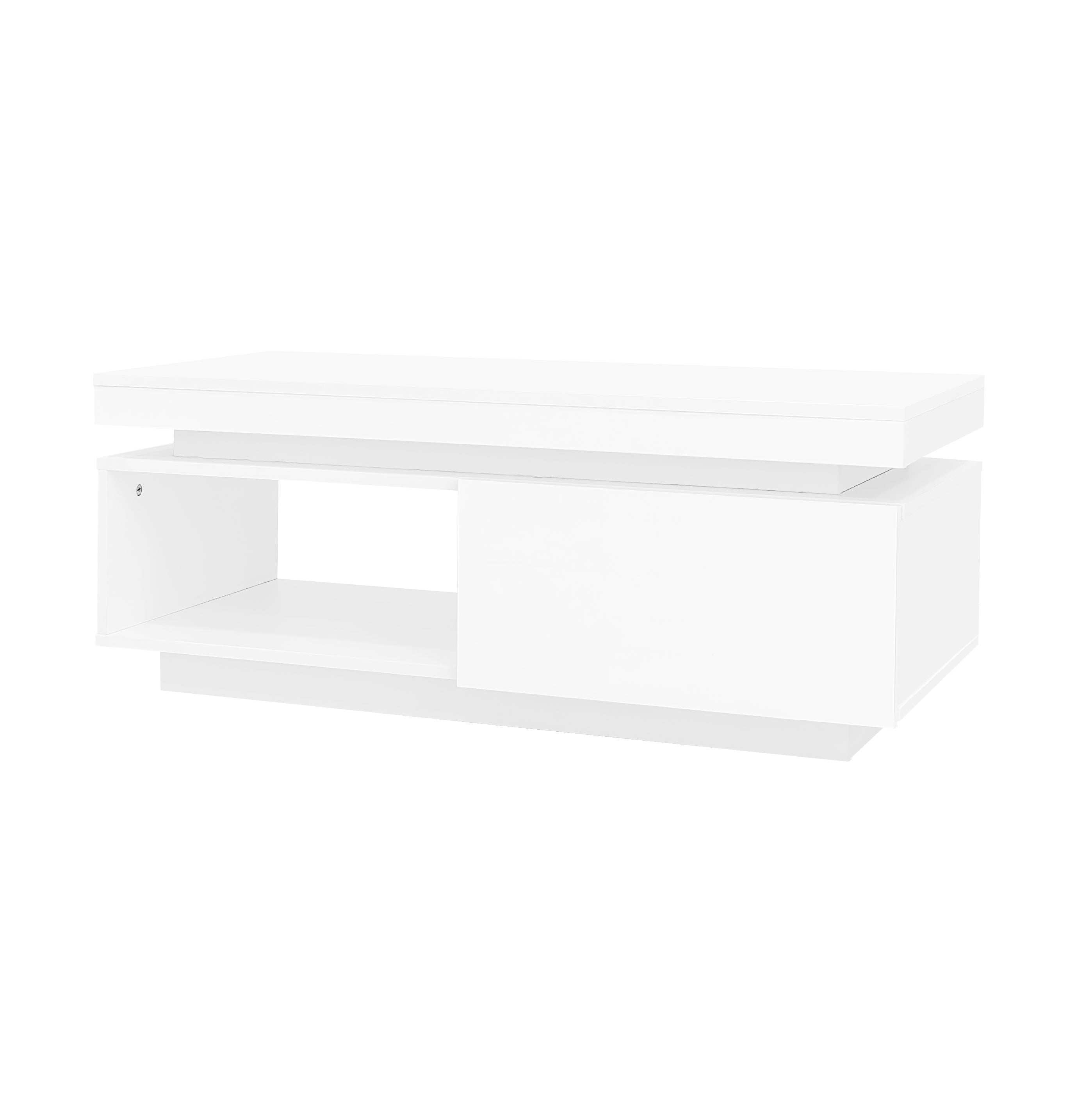 Logidon hoogglans witte salontafel met LED verlichting 100x50x40,3 cm