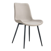Logidon set van 4 eettafelstoelen kunstleer grijze brede zitting