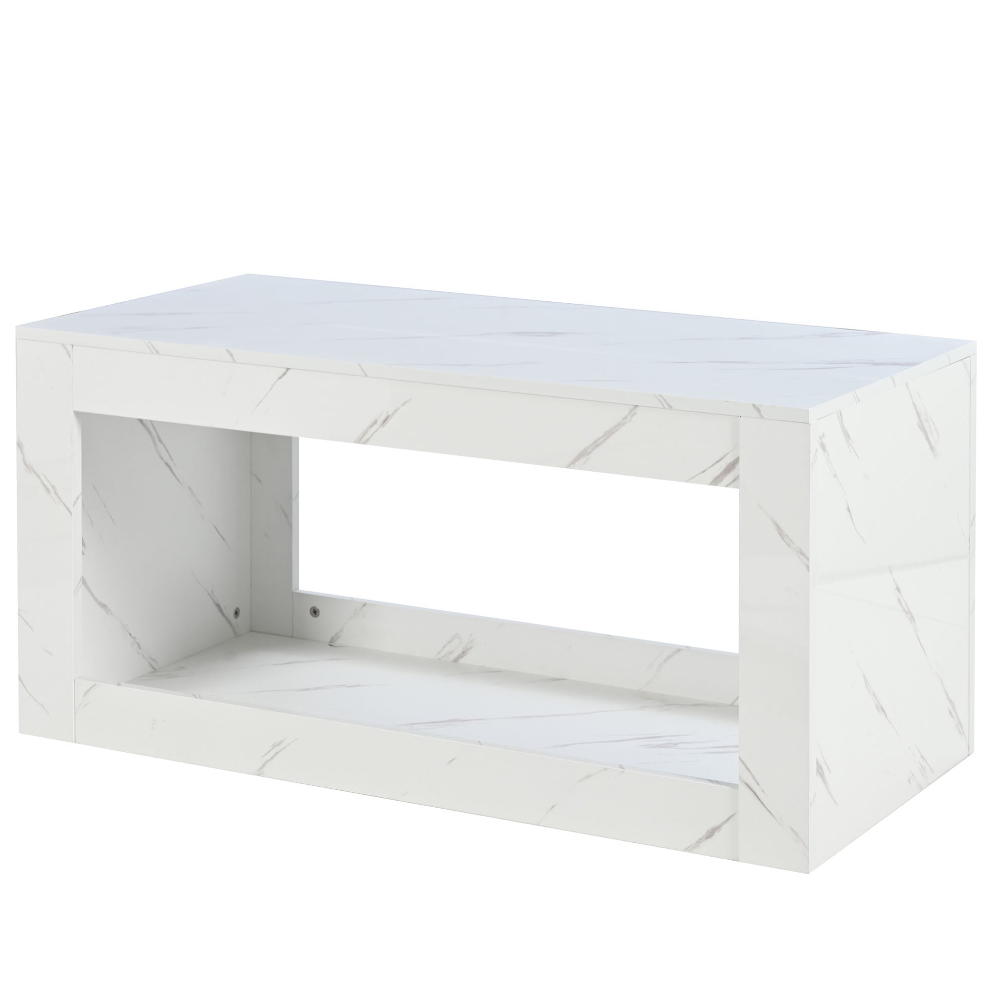 Logidon LED salontafel wit hoogglans marmer effect met afstandsbediening