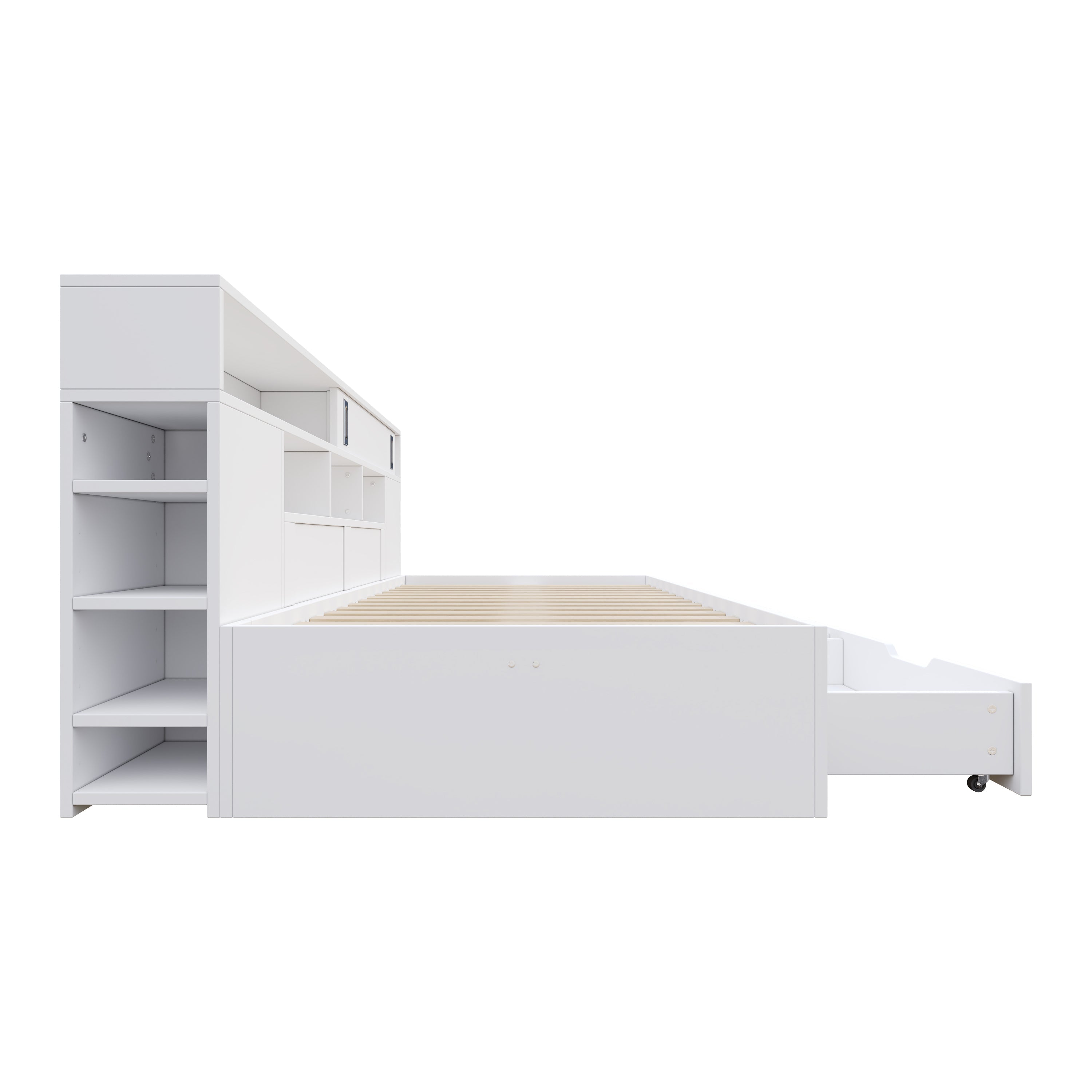 Logidon Kinderbed 90x190 cm Wit met Opberglades en Plank