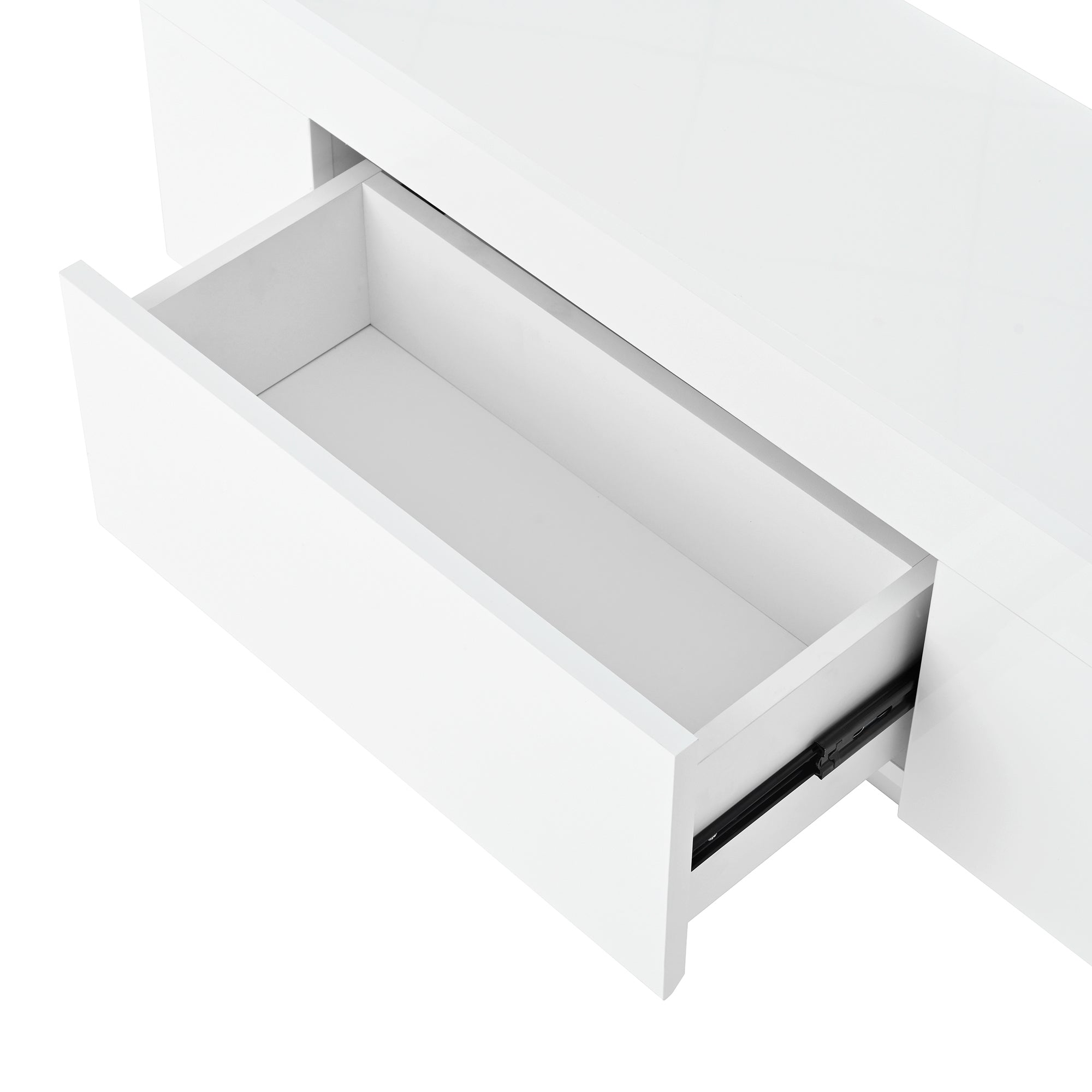 Logidon hoogglans salontafel met LED verlichting uitschuifbaar 80x50 wit