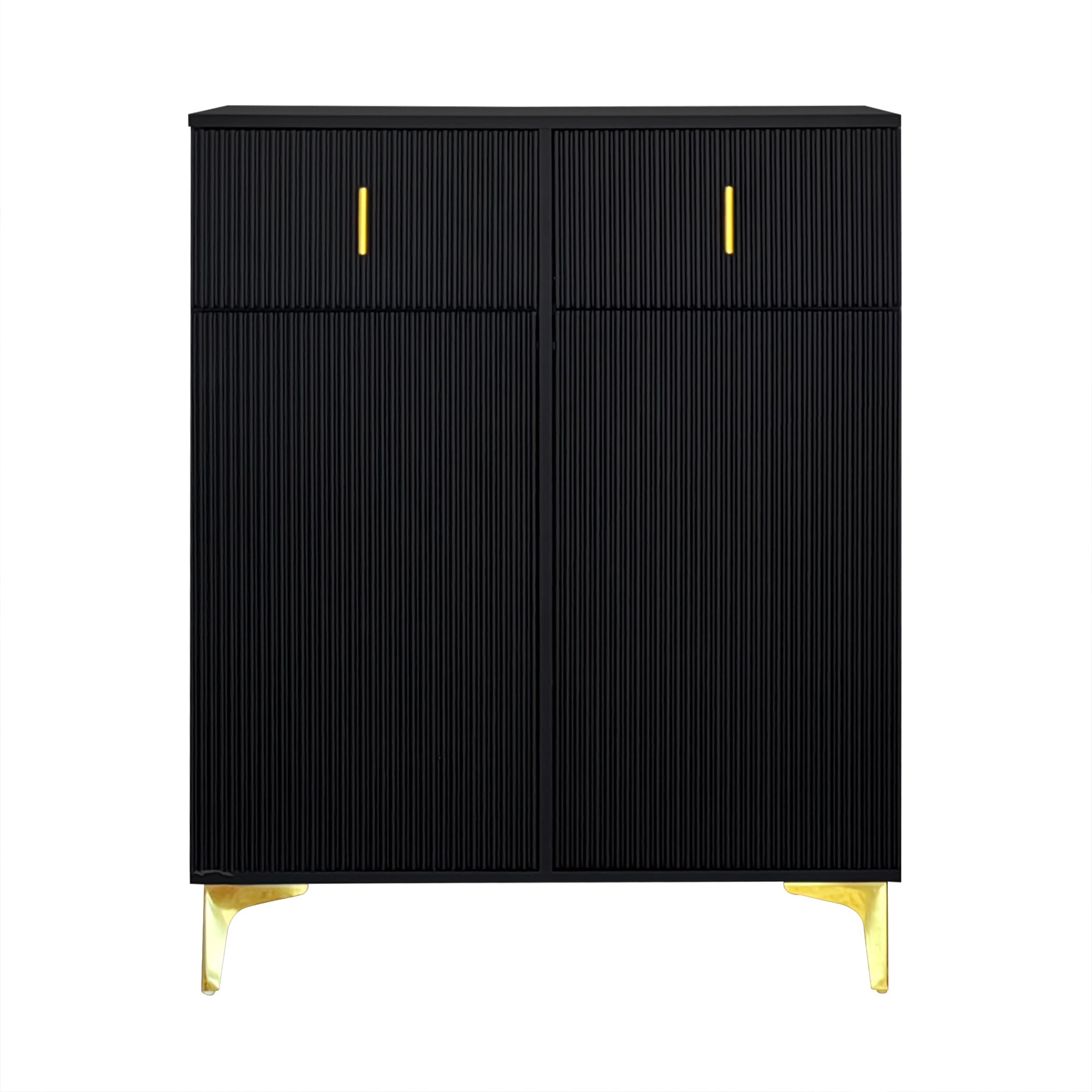 Logidon Elegant Sideboard Black Structure Panels Adjustable Shelves