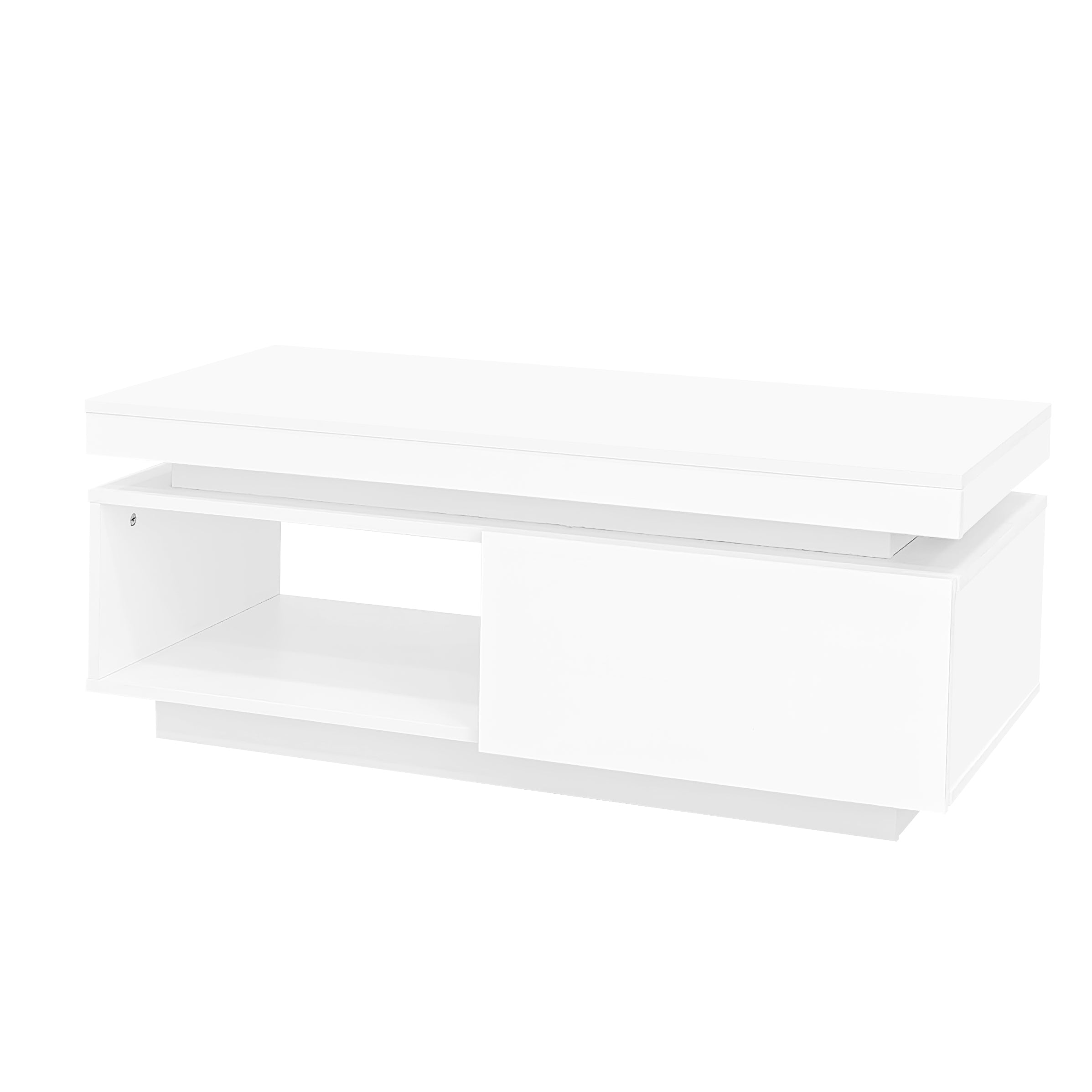 Logidon hoogglans witte salontafel met LED verlichting 100x50x40,3 cm