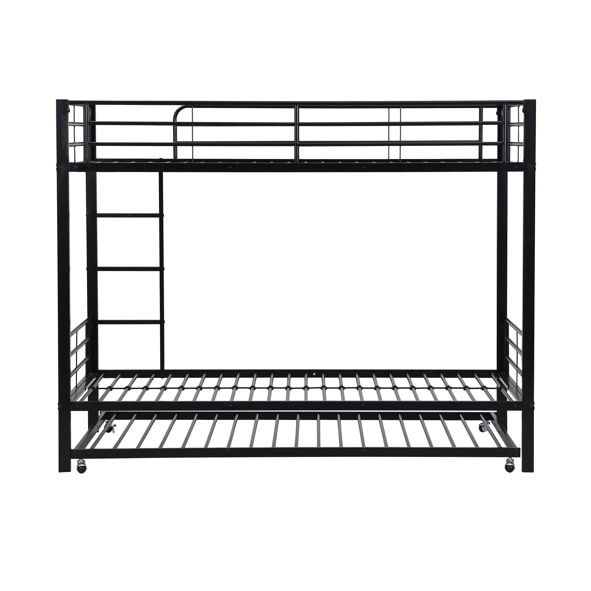 Logidon Stapelbed Ijzer Zwart 90x200 en 90x190 met uitschuifbaar bed