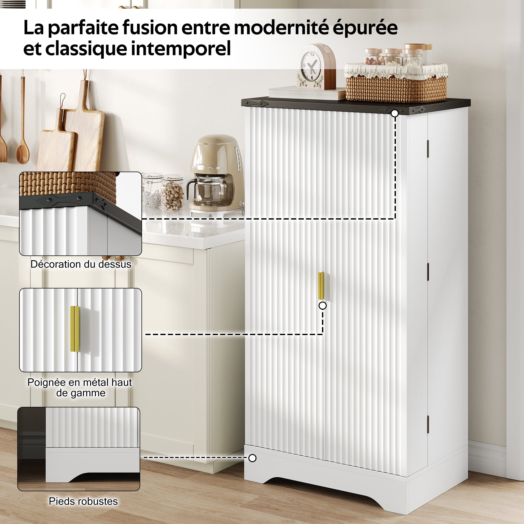 Logidon keukenkast wit met LED sensorlicht 120x60,5x40 cm