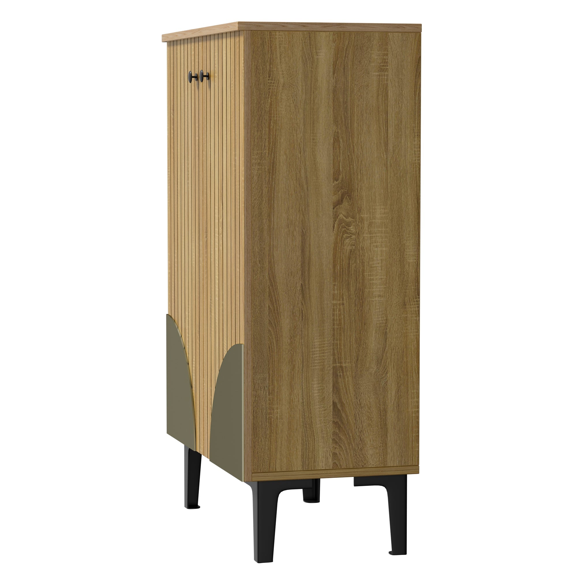 Logidon moderne schoenenkast van natuurlijk hout, ruimtebesparende organizer