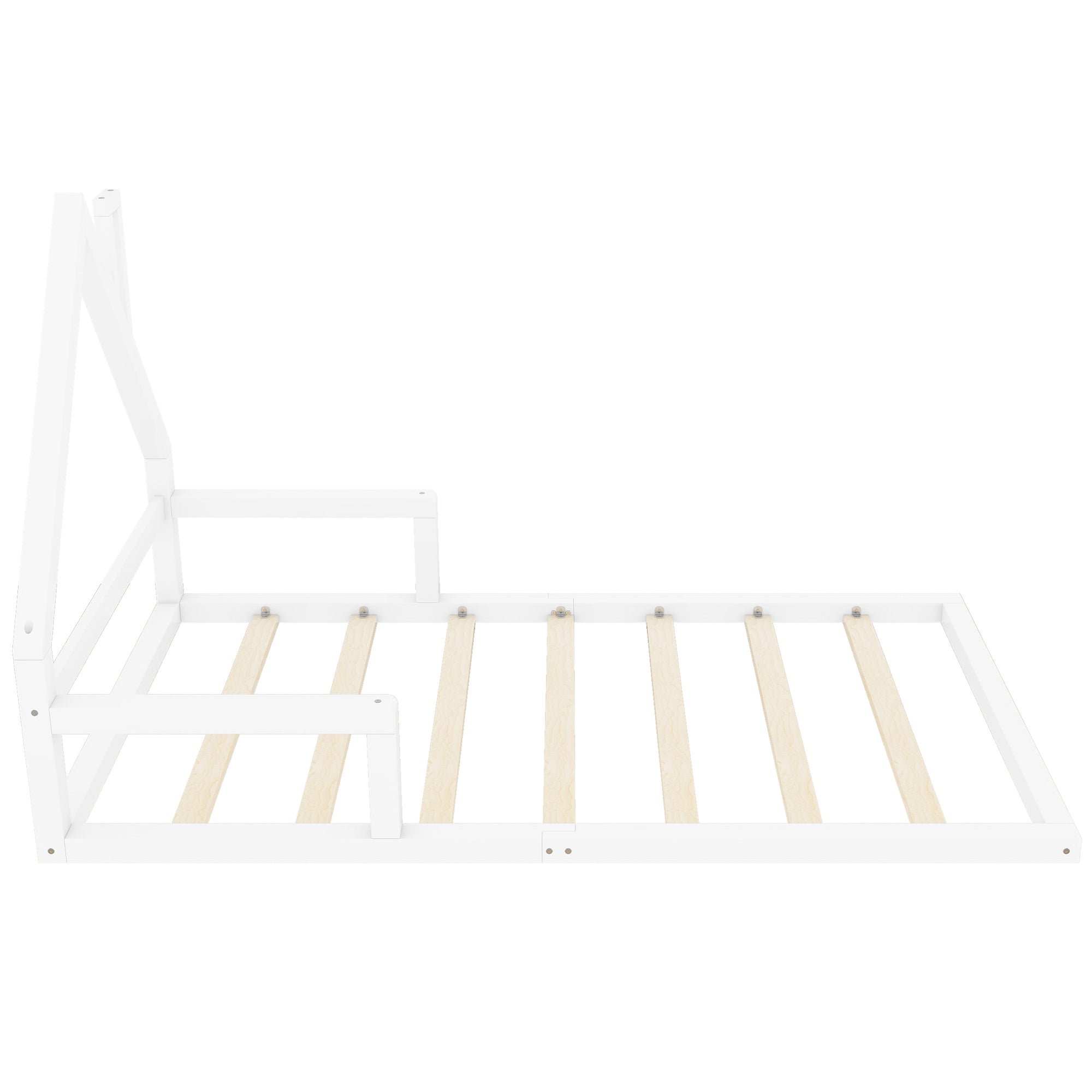 Logidon kinderbed 90x200 cm huisvorm plat bed massief grenen wit